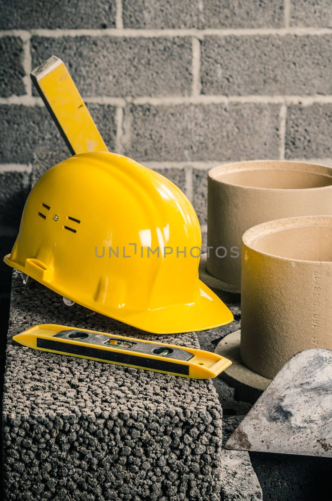construction of a modular chimney, close-up