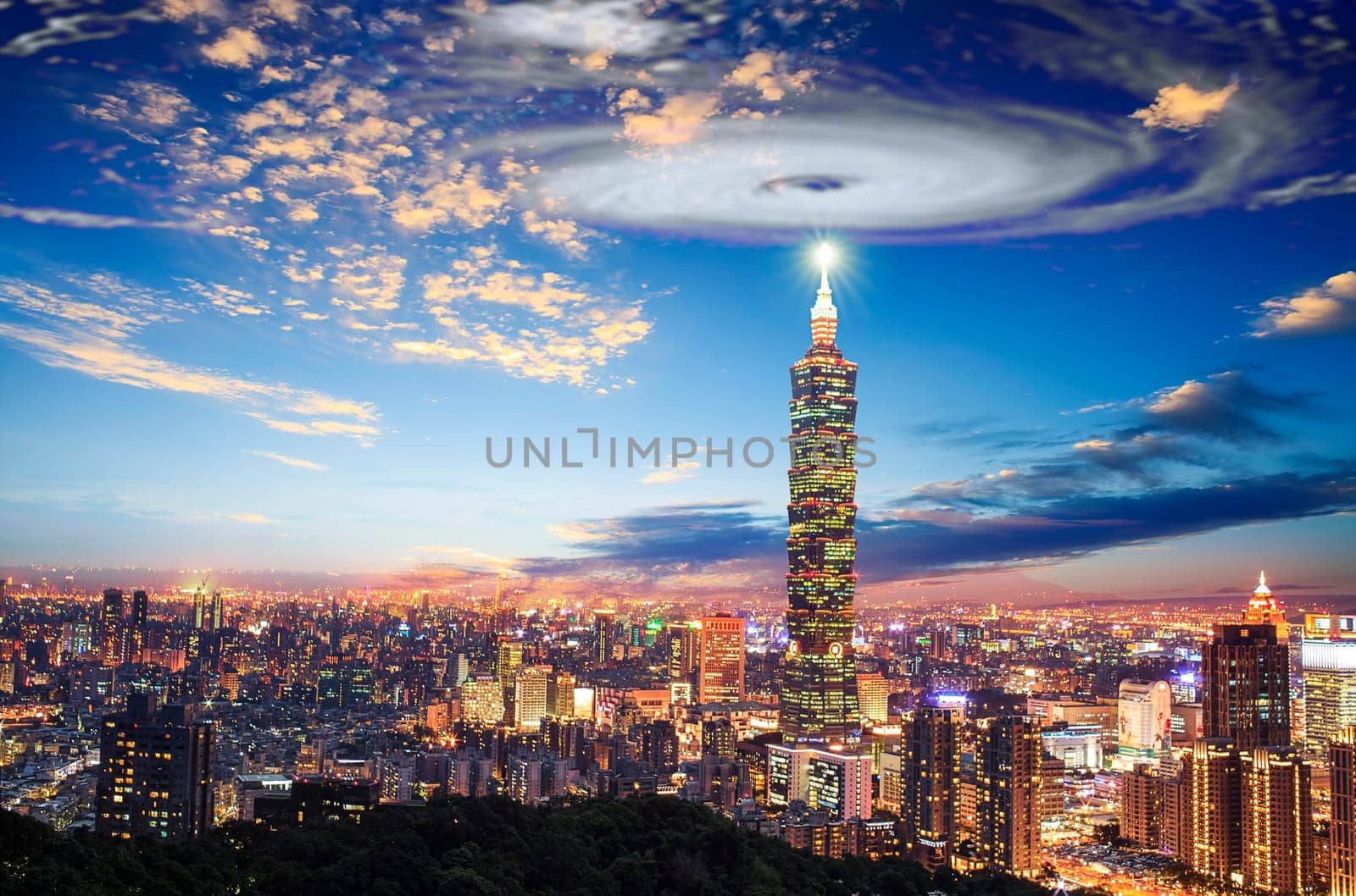 The nice view of Taipei city, Taiwan with nice background