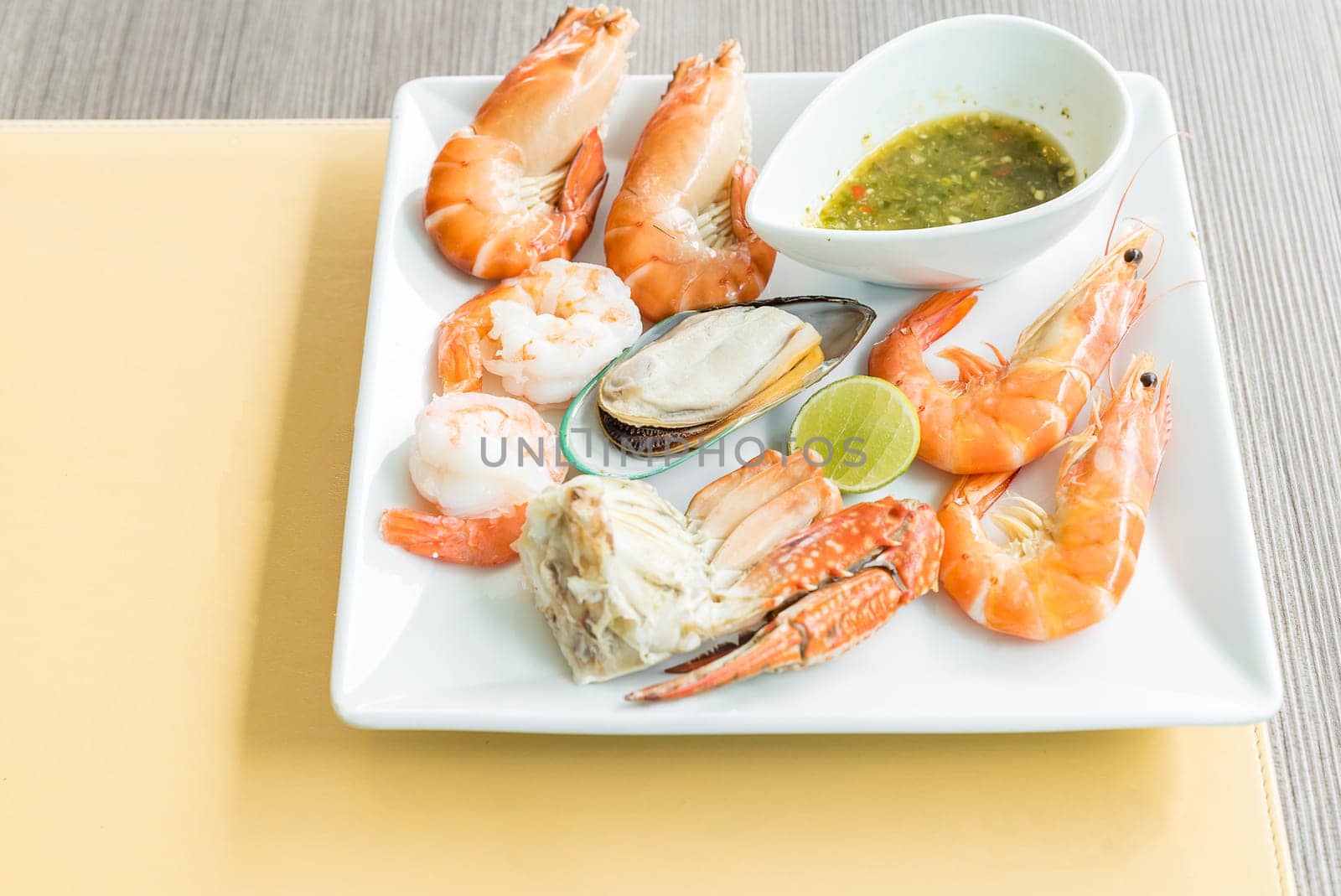 Fresh Seafood on white dish