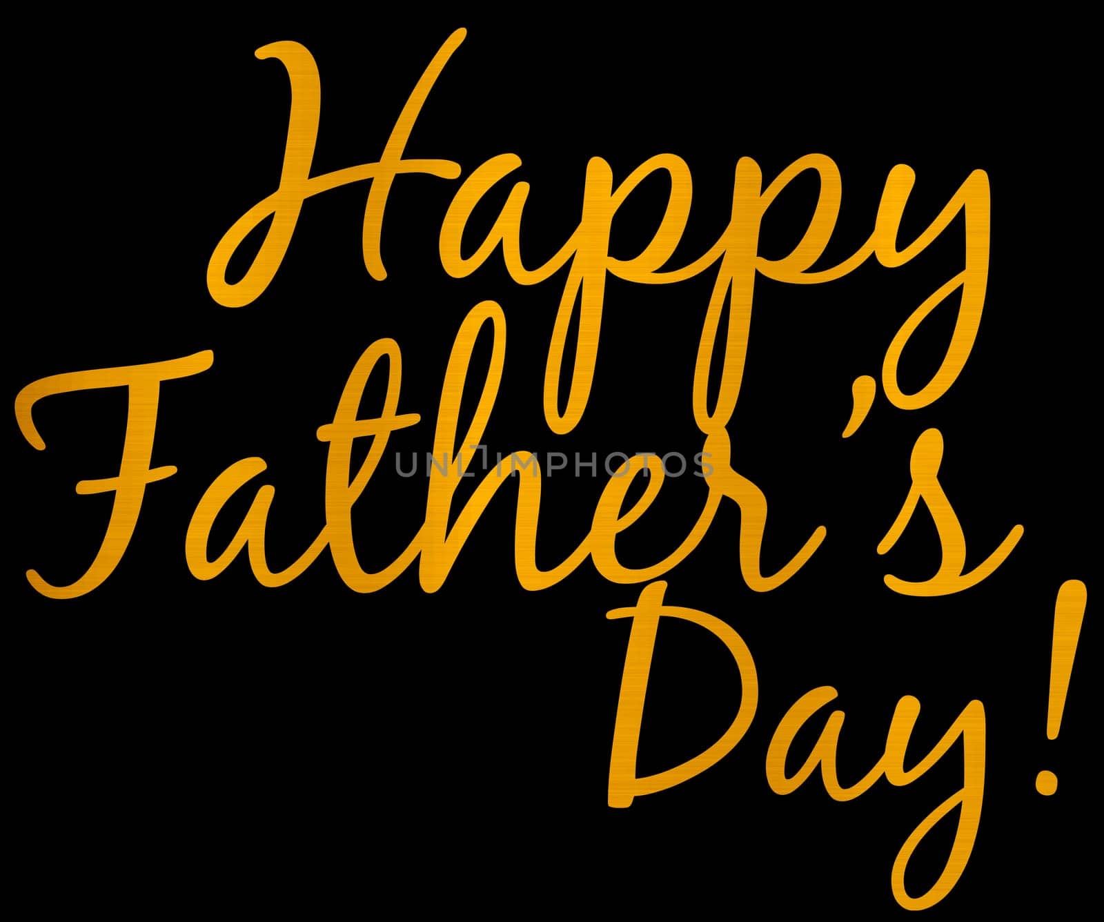 happpy fathers day goden text metallic illustration