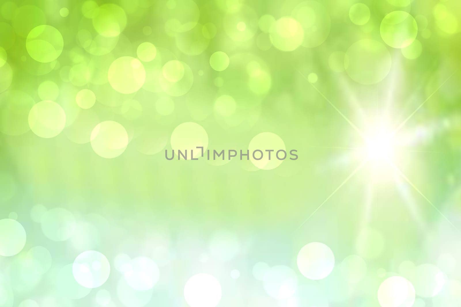 Abstract green illustration. Abstract delicate green light and gradient turquoise colorful spring or summer bokeh background. Beautiful texture.