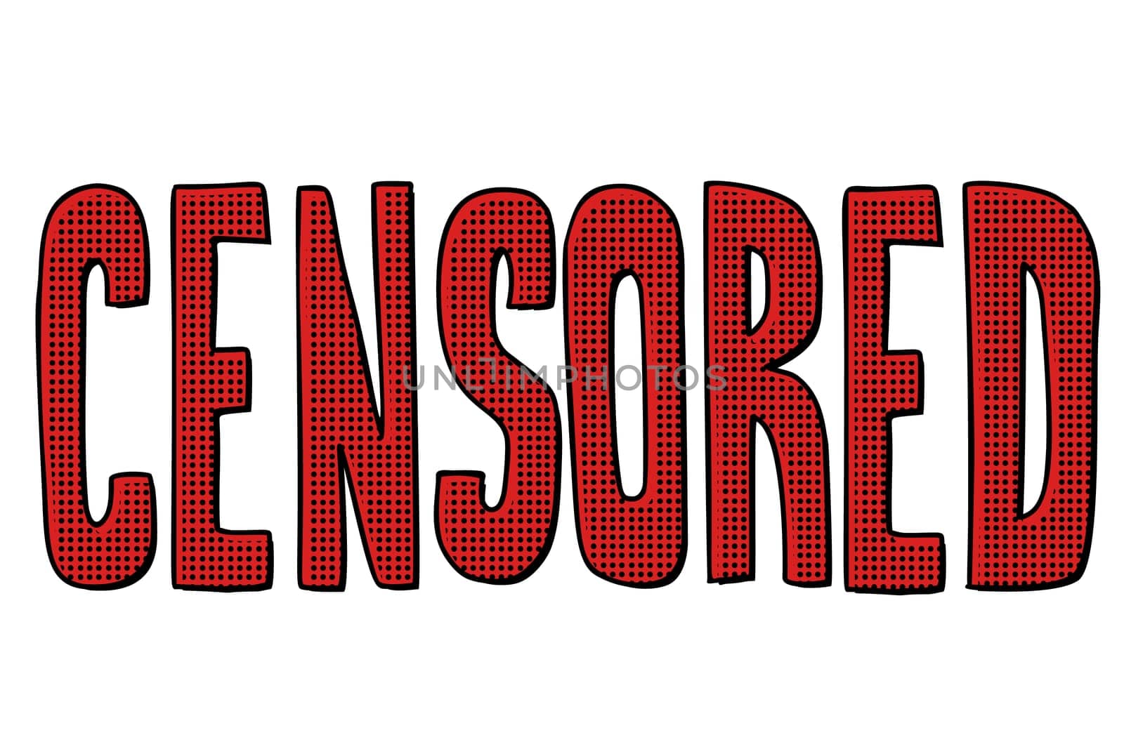 censored word text. Pop art retro vector illustration kitsch vintage