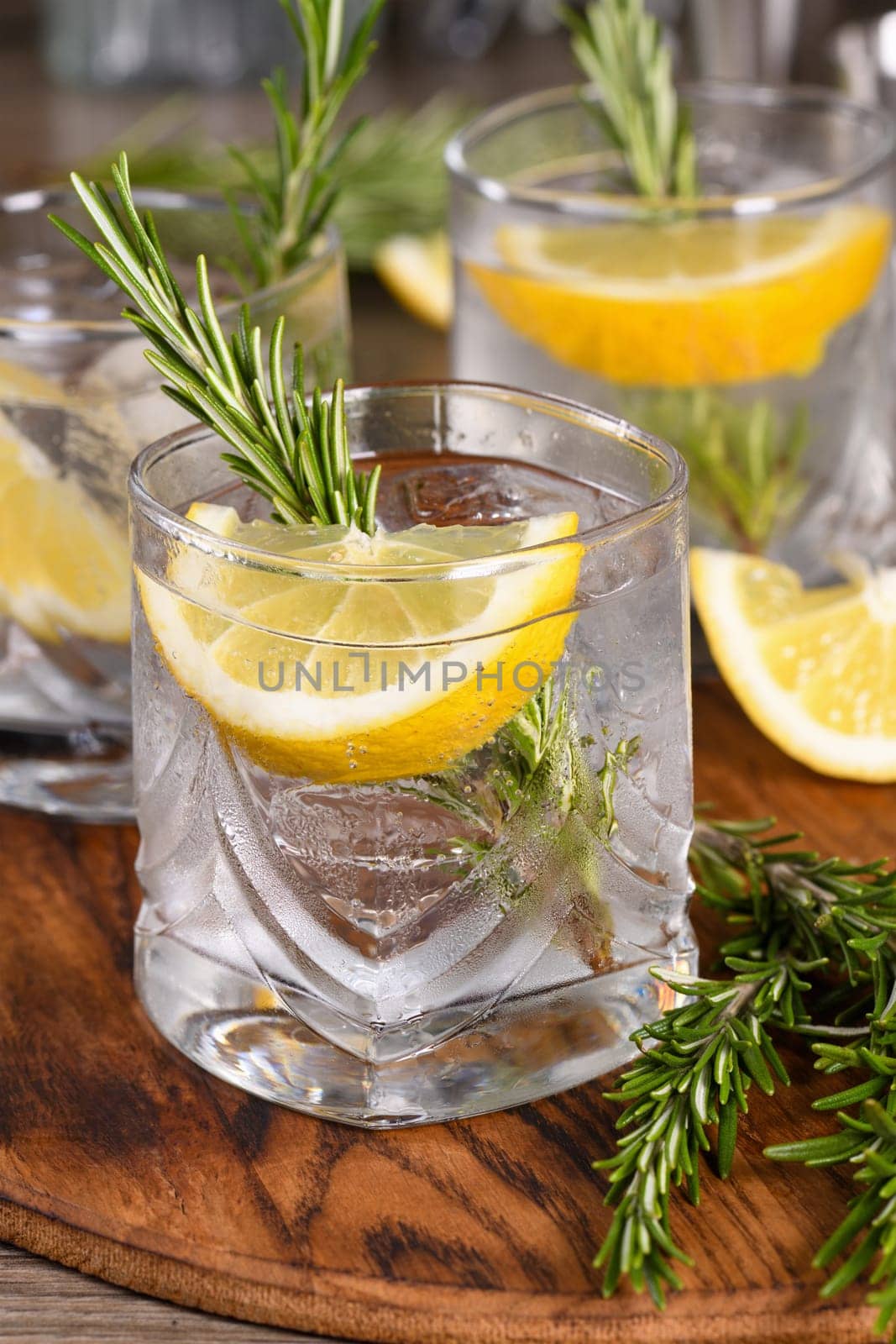 This is a great refreshing organic gin and tonic cocktail with a squeeze of lemon and rosemary. Perfect for vegetarians.