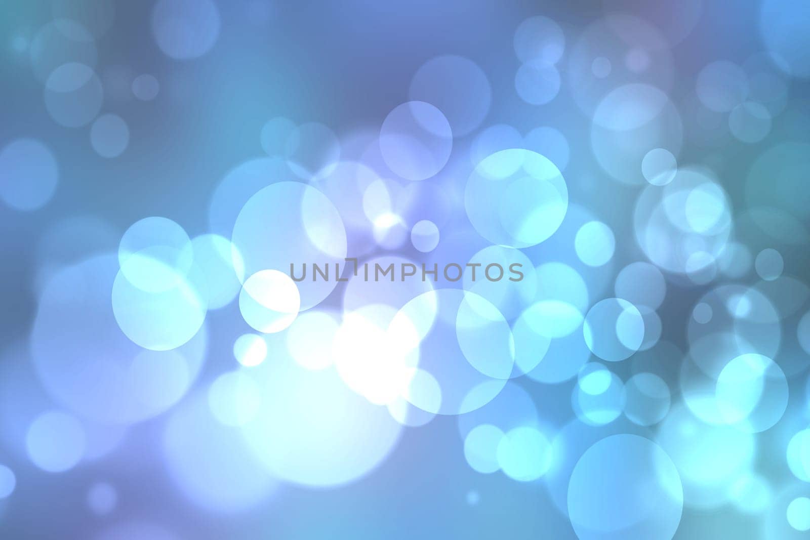 Abstract colorful blur blue texture background with white and blue bokeh circles in soft color style. Template for underwater backdrop or winter design illustration.