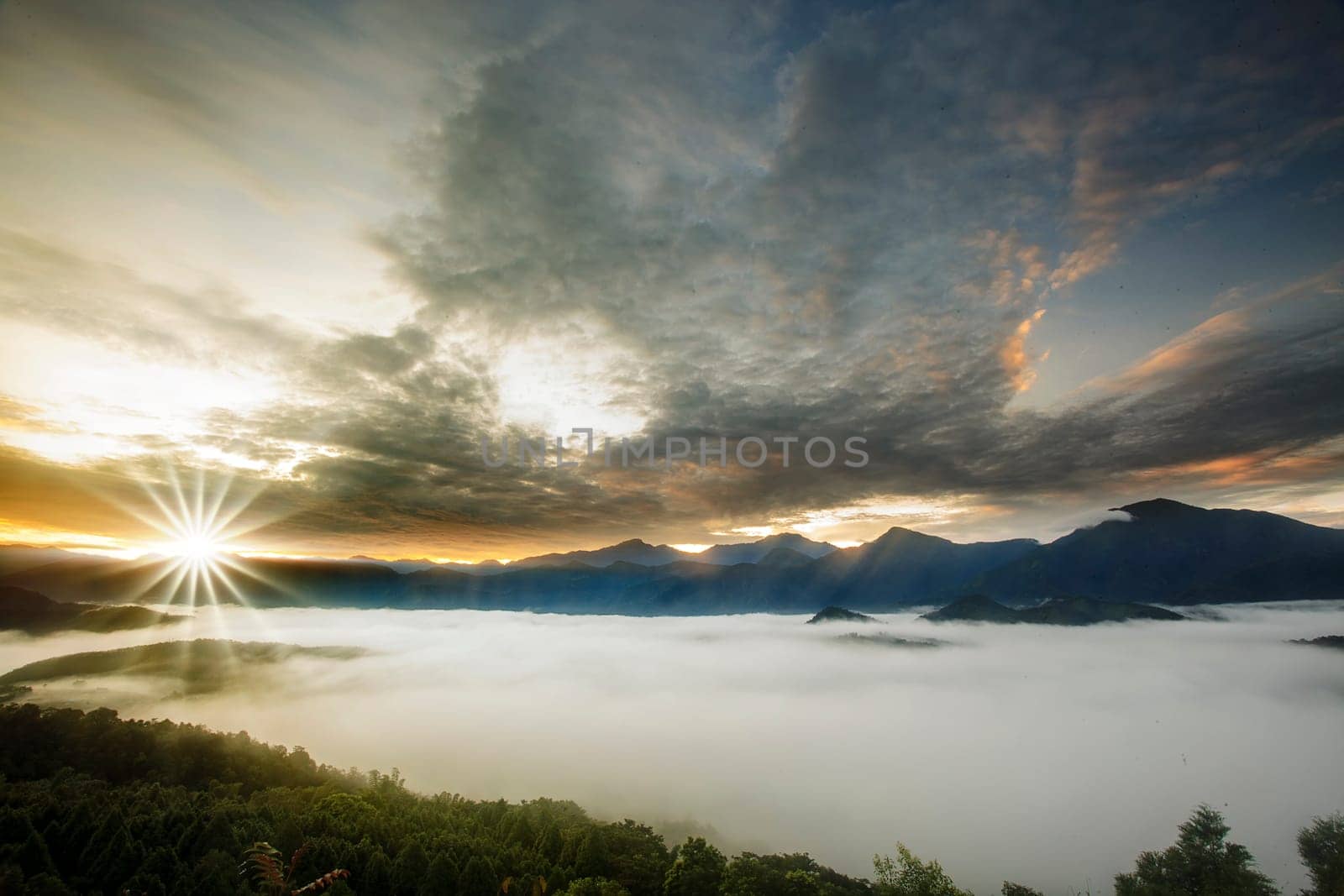 The Beautiful Jinlong Mountain Sunrise, Taichung, Taiwan