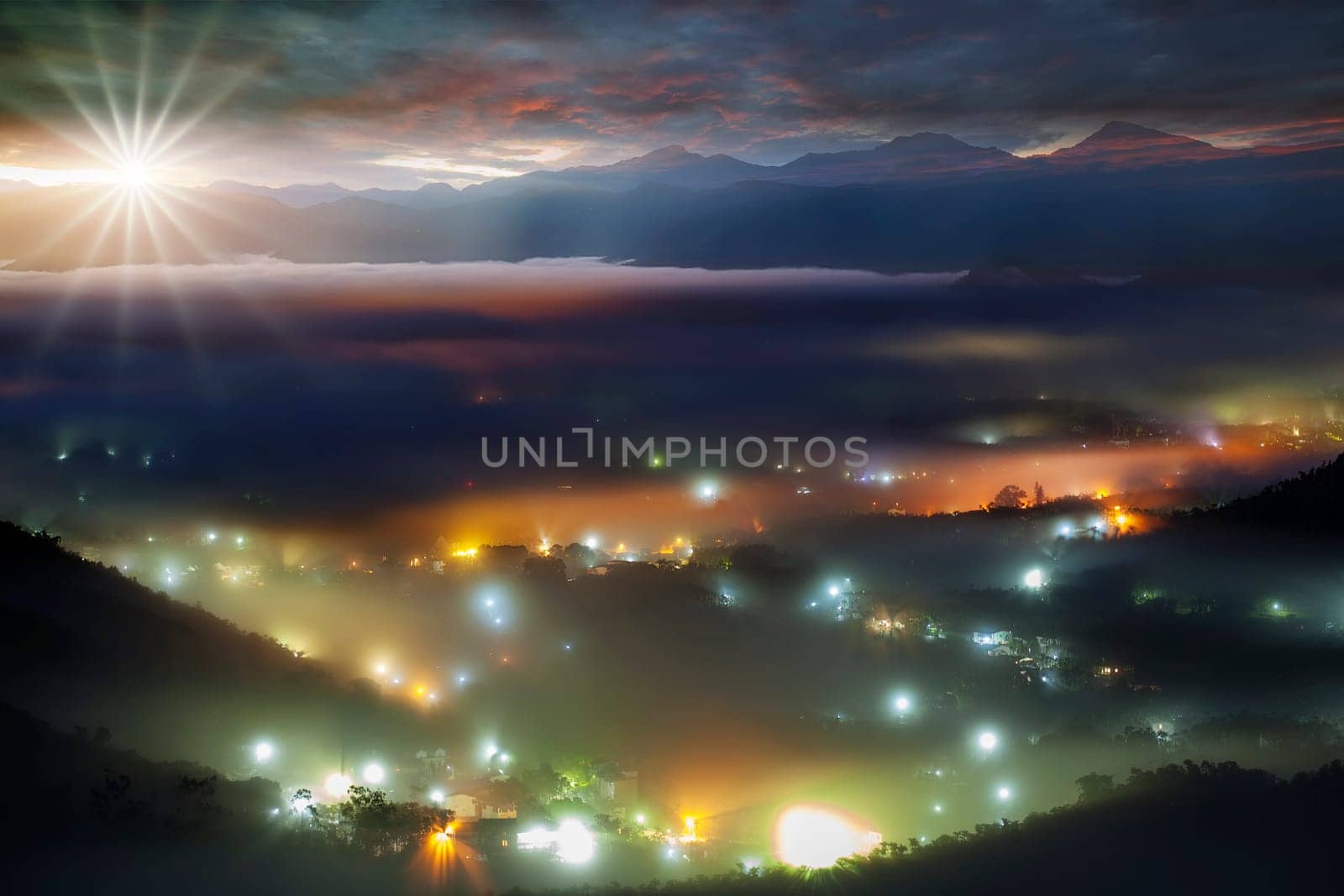The Beautiful Jinlong Mountain Sunrise, Taichung, Taiwan