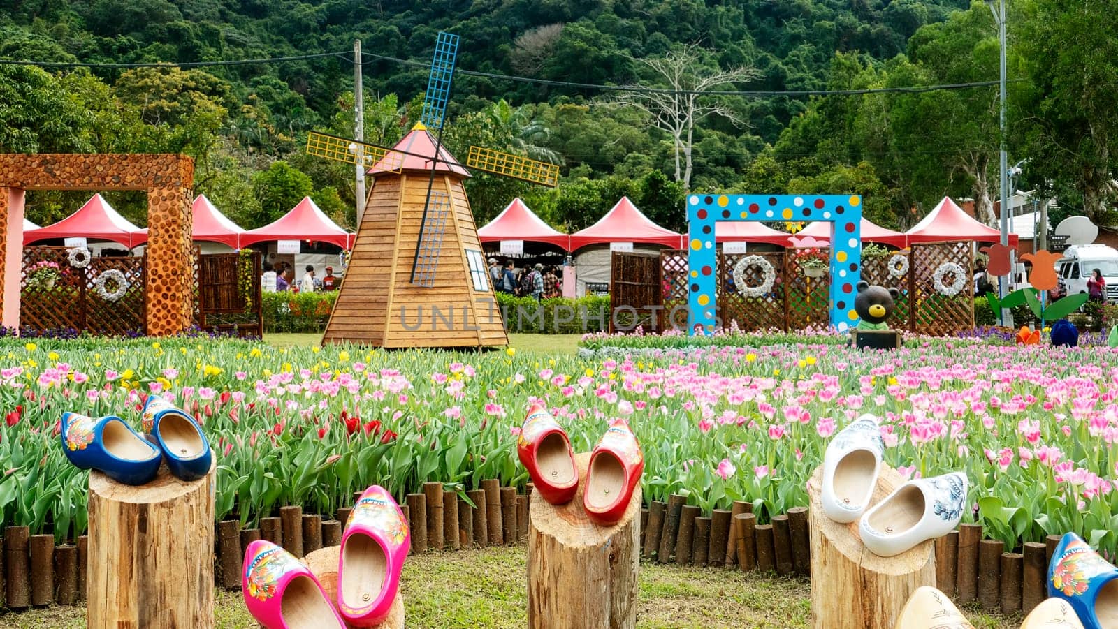 Taipei Shilin official residence, Taiwan - 21 Feb, 2019: 2019 Shilin official residence tulip exhibition, Taipei, Taiwan