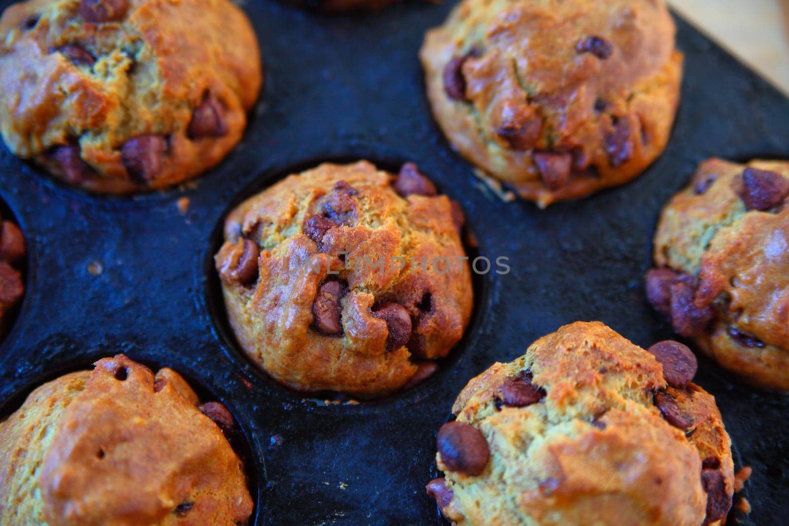 Homemade muffins in an old muffin pan