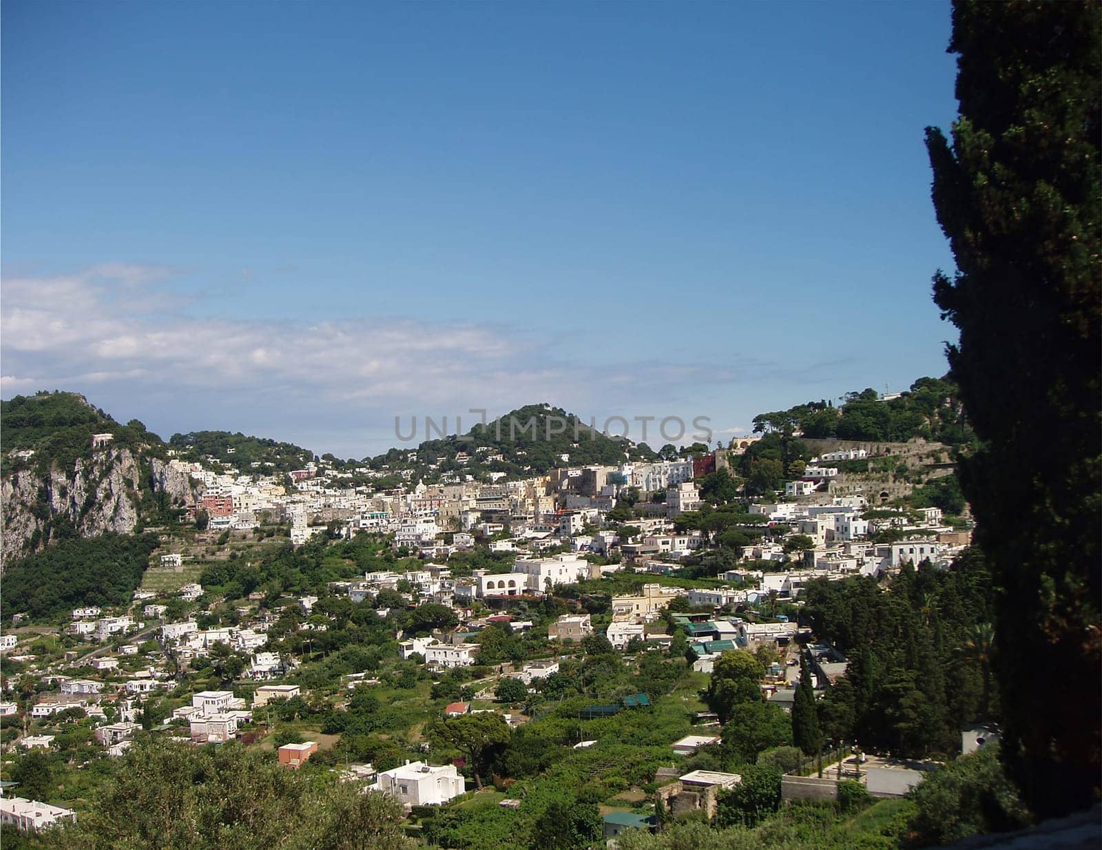 Houses on hill in Capri