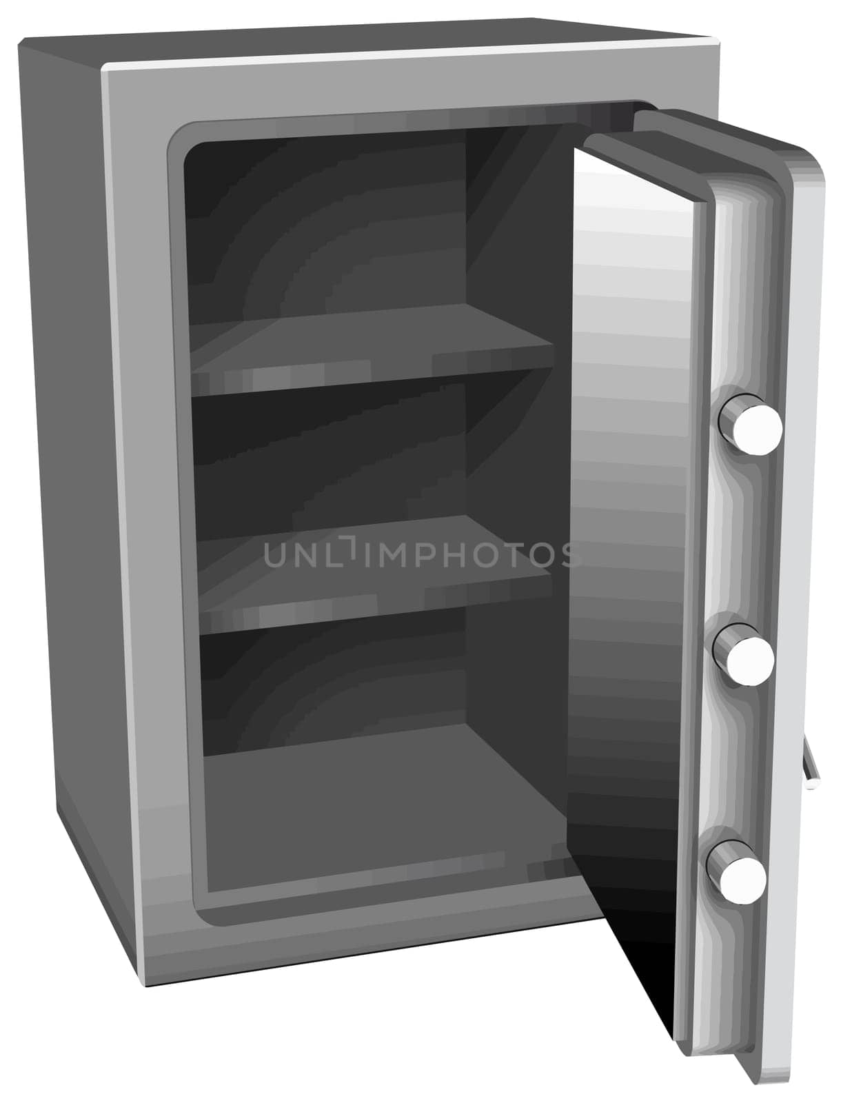 safe deposit open empty treasure finance illustration