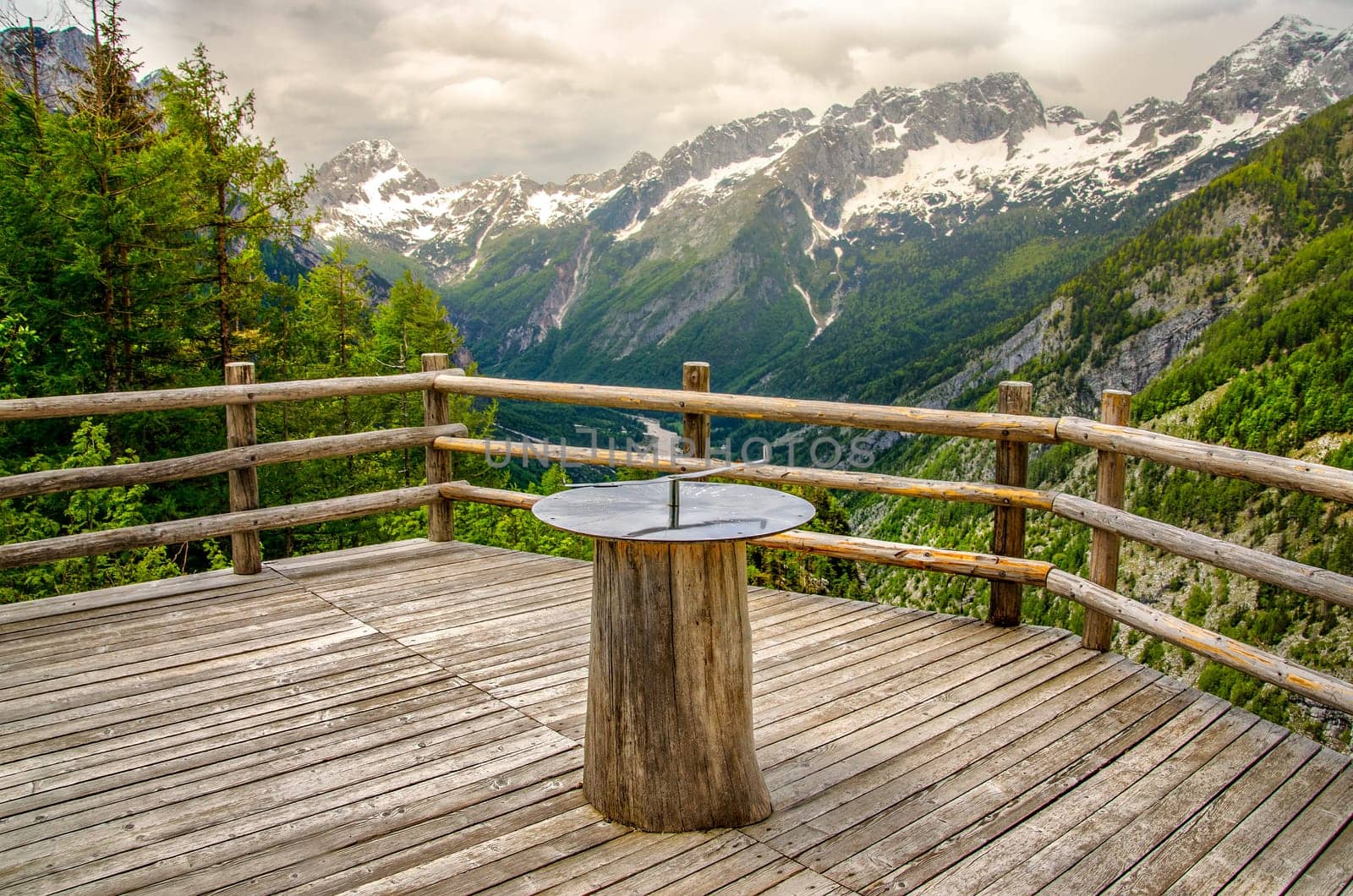 sundial compass nature background balcony in Triglav National Park - Slovenia .