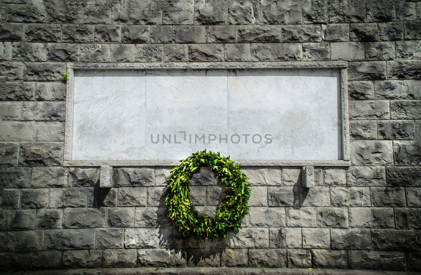 memorial stone blank funeral crown background black and white