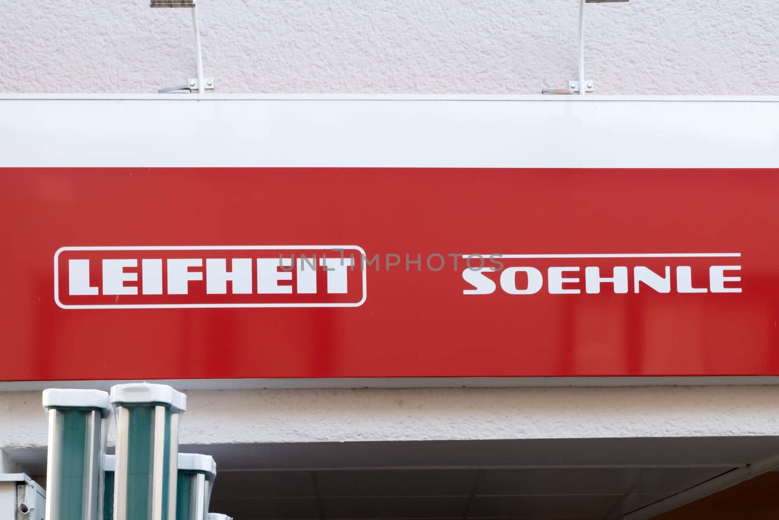 GERMANY- NASSAU - SEPTEMBER 11, 2018: LEIFHEIT SOEHNLE Logo on House Facede in Nassau, LEIFHEIT offers varied collection of products.