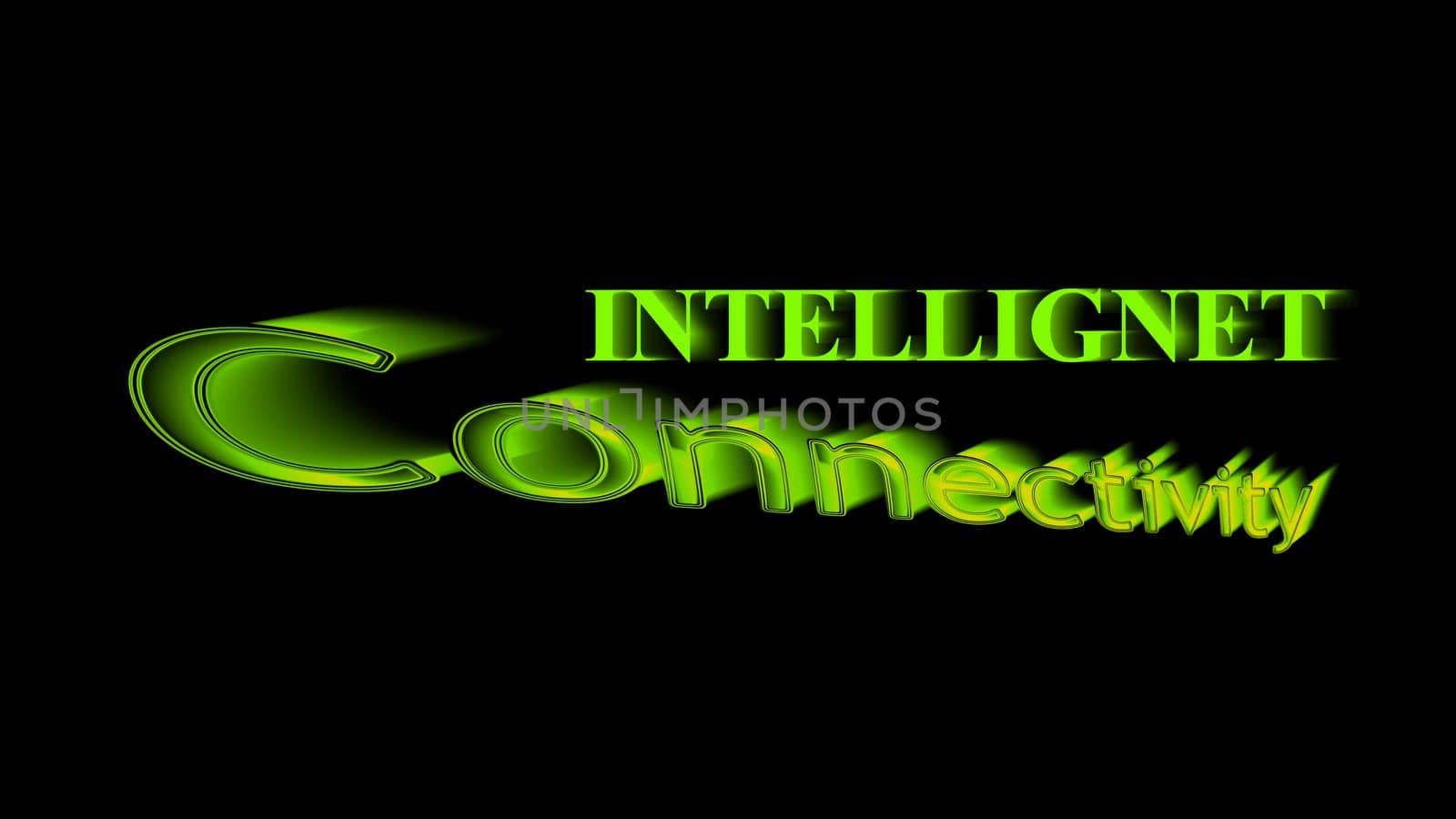 The intelligent connectivity wording with nice color and black background