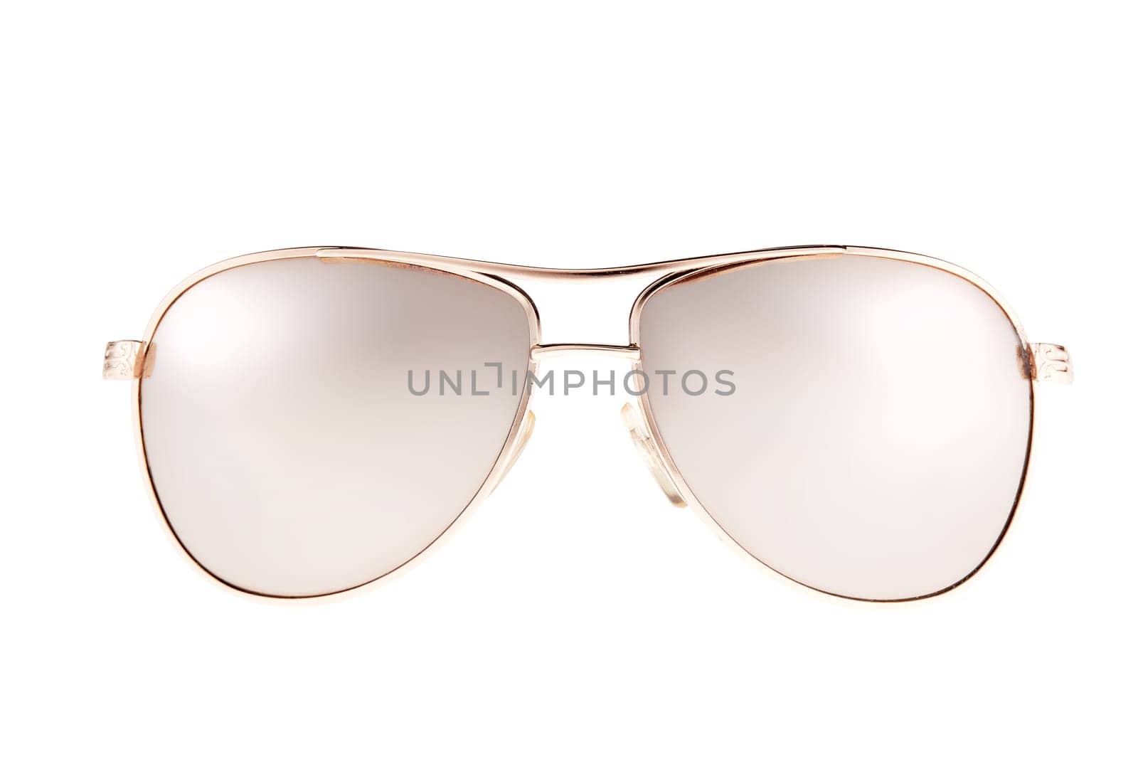 Sunglasses isolated on a white background. Classic design. Protection of eyes against the UV radiation of the sun