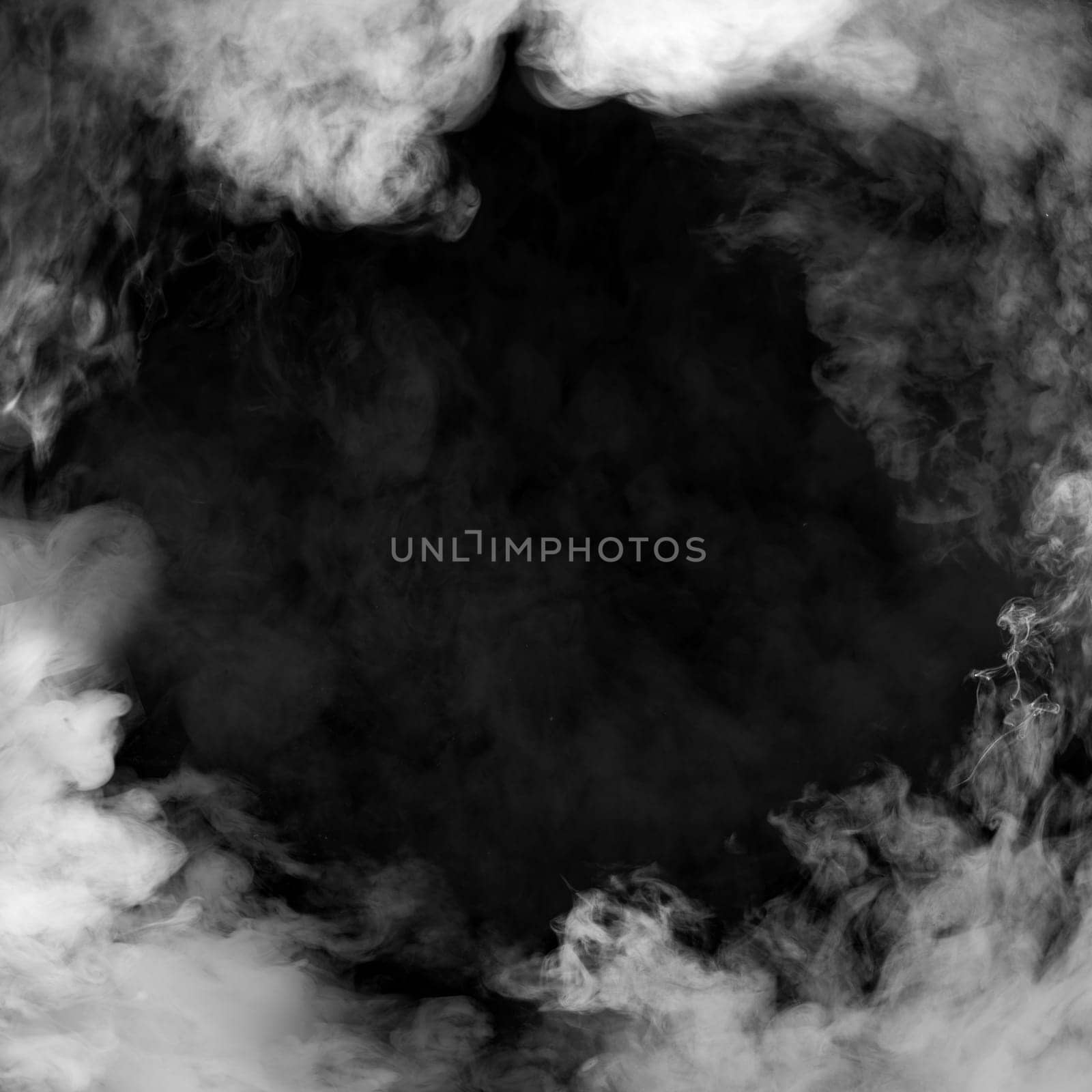 White smoke with black background