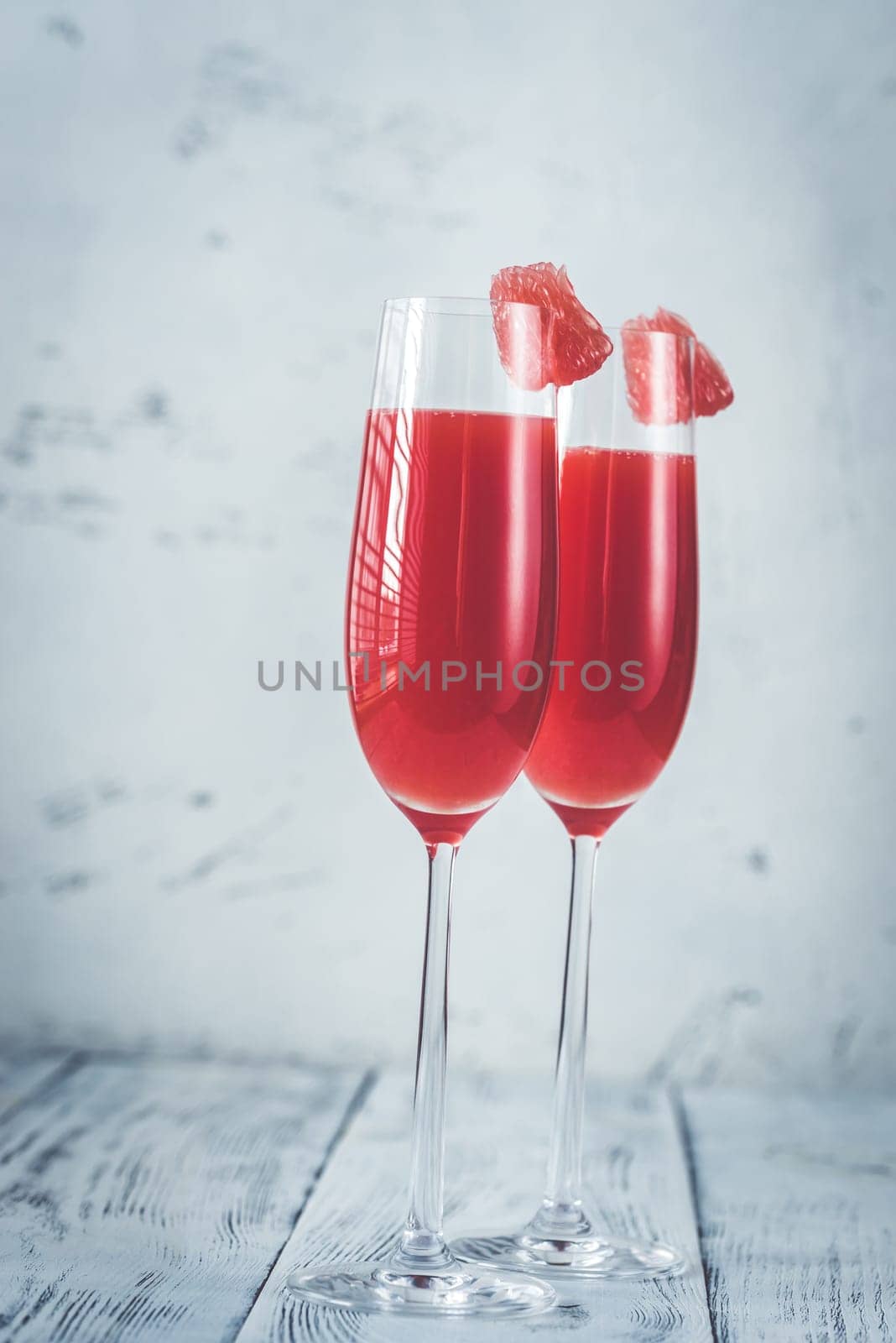 Glasses of Mimosa cocktail