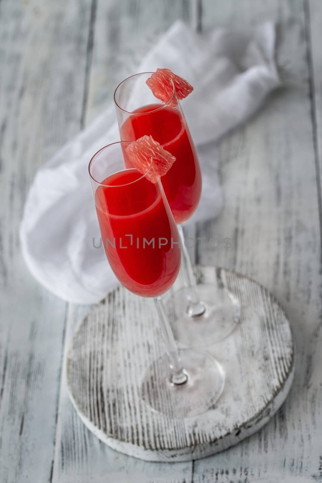 Glasses of Mimosa cocktail