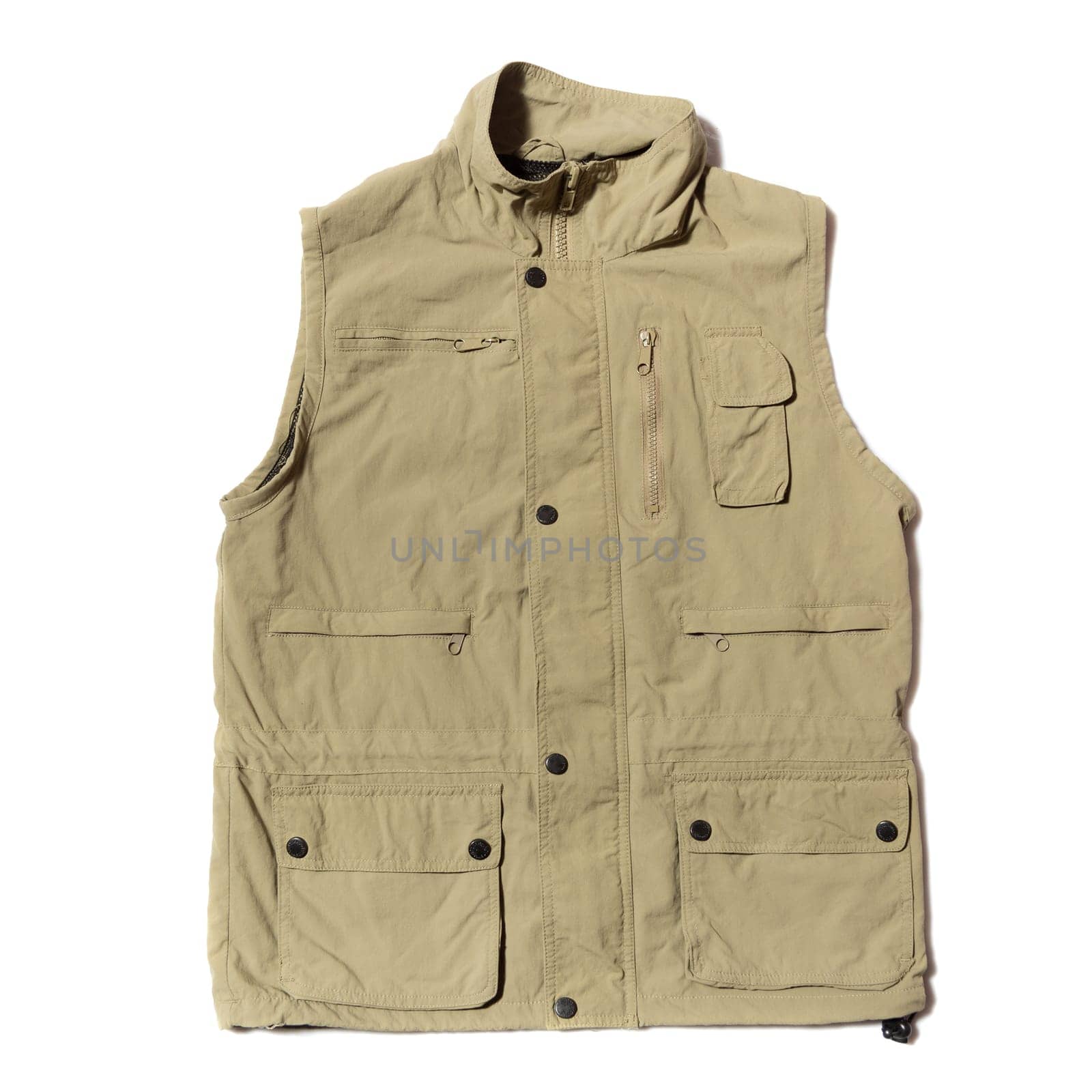 Green hunter vest on a white background