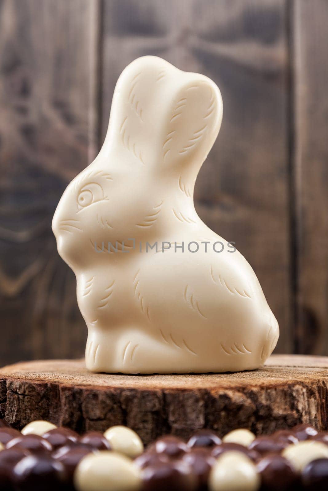 Delicious and traditional white chocolate Easter holiday bunny
