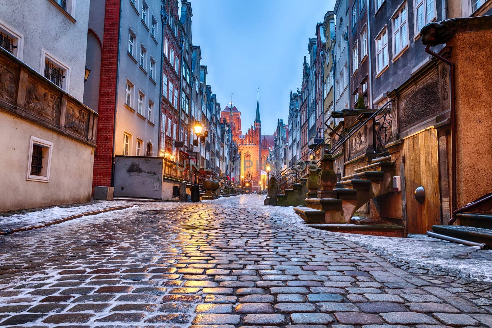Mariacka street in Gdansk, Poland, with no people