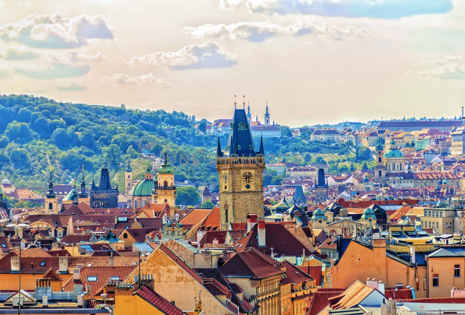 The Old Town Hall in Prague, aerial view.