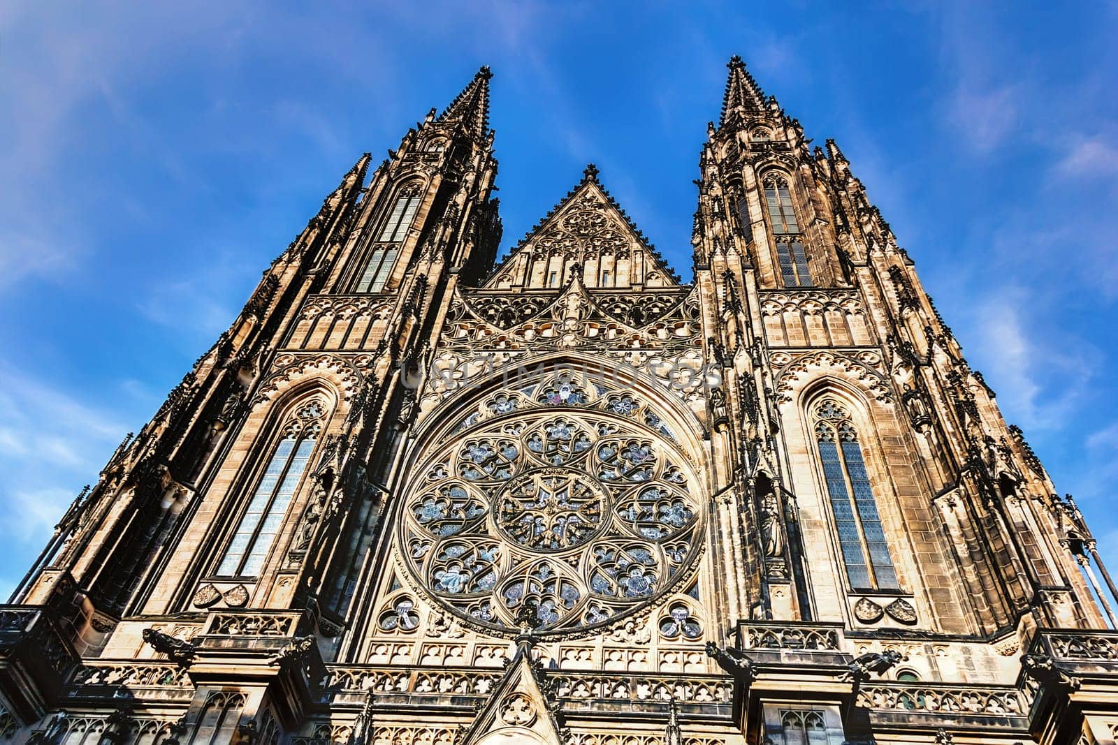 St Vitus Cathedral, details of the facade in Prague.