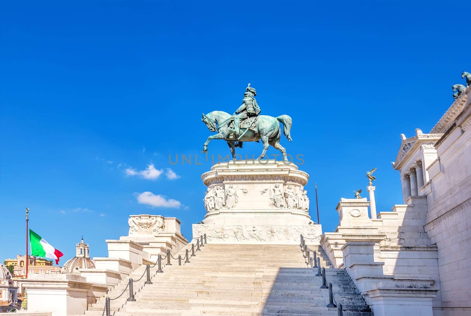 Monument to Vittorio Emanuele in front of the Altar of the Fatherland in Rome
