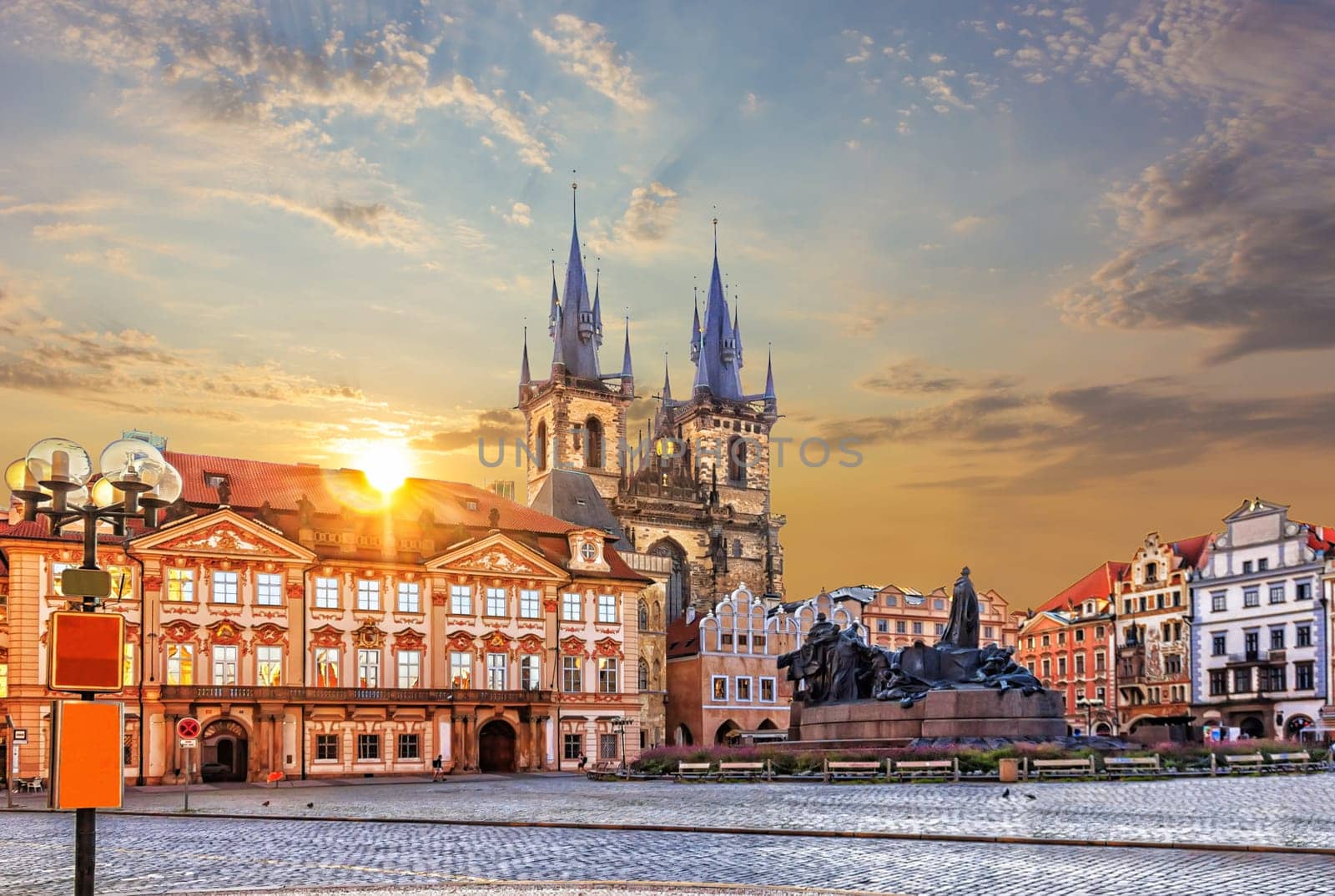 Old Town Square and the Church of Mother of God before Tyn, Prague.