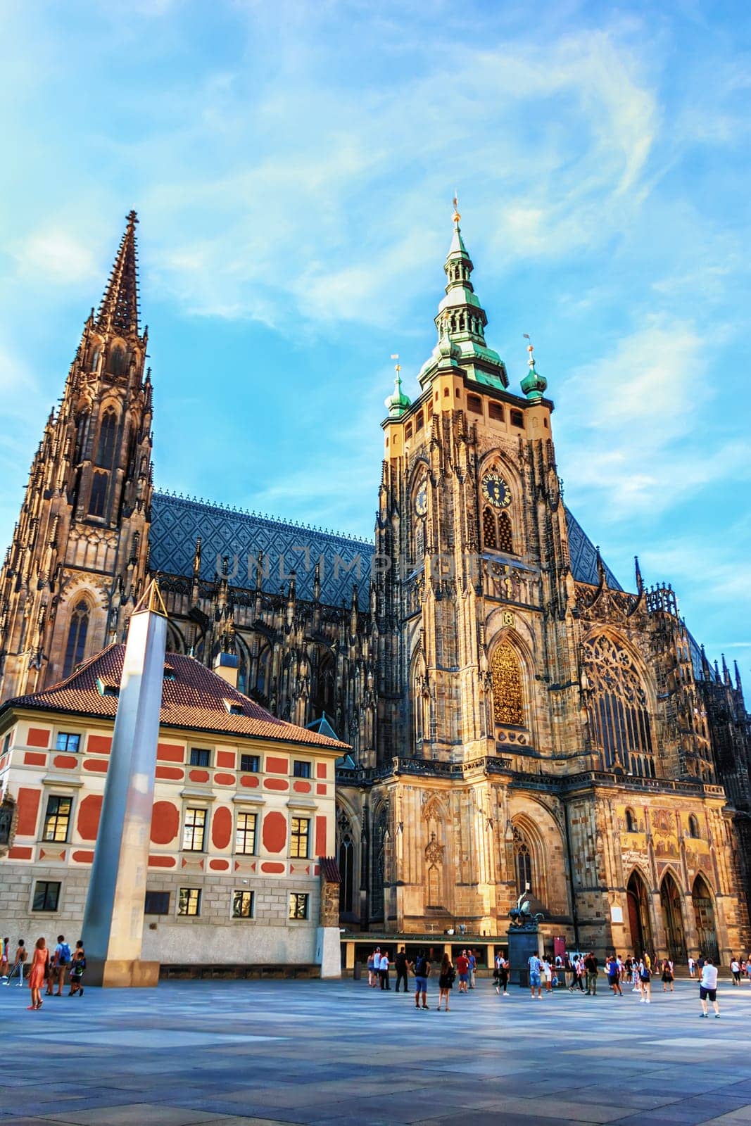 St Vitus Cathedral and a square in Prague Castle.