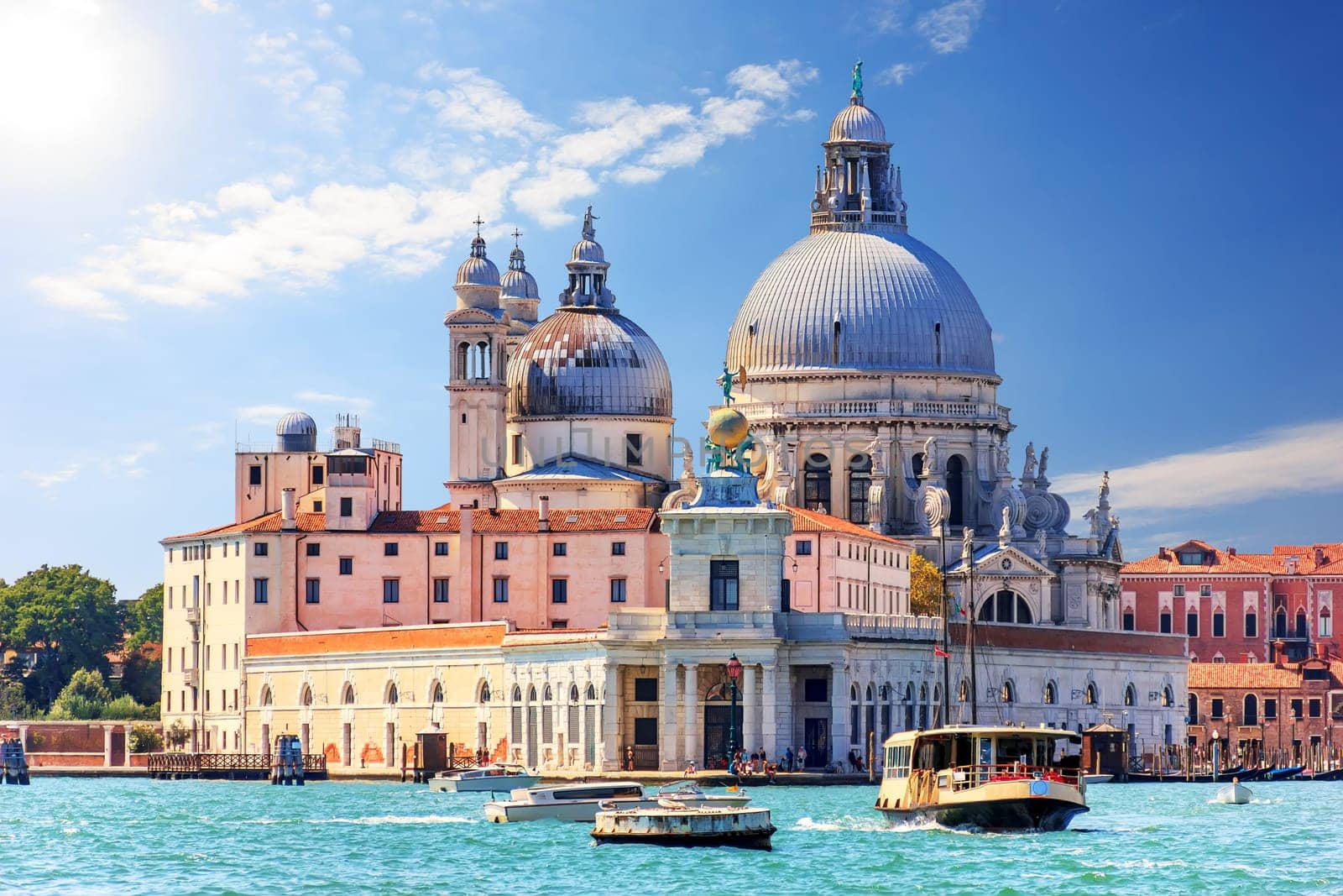 Basilica Santa Maria Della Salute in Venice, beautiful summer view from the Grand Canal.