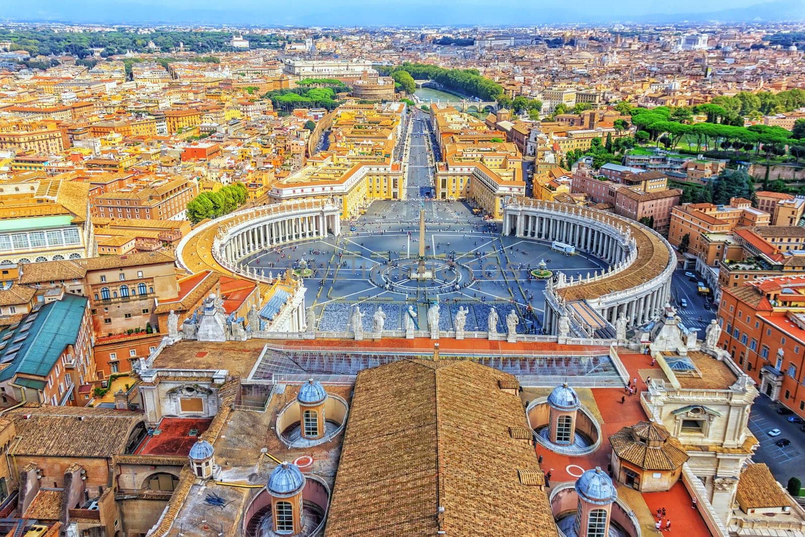 View of Vatican from the Dome of St. Peter's Basilica.