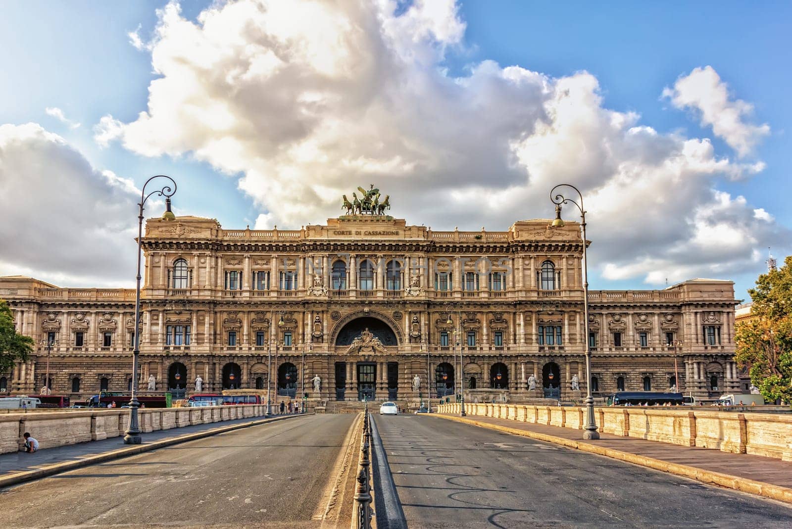 The Palace of Justice, view from the Ponte Umberto I, Rome, Italy.