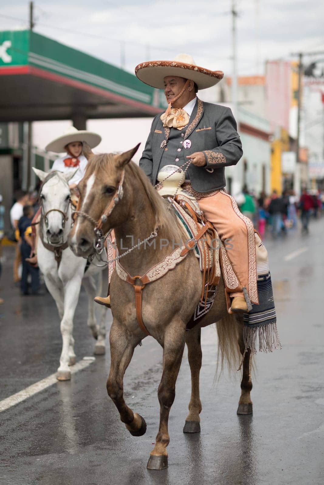 H. Matamoros, Tamaulipas, Mexico - November 20, 2017 - The November 20 Parade commemorates the start of the Mexican revolution of 1910 against Porfirio Diaz, an annual celebration throughout Mexico since 1936, with traditional dresses, dances , marching bands, music and food.