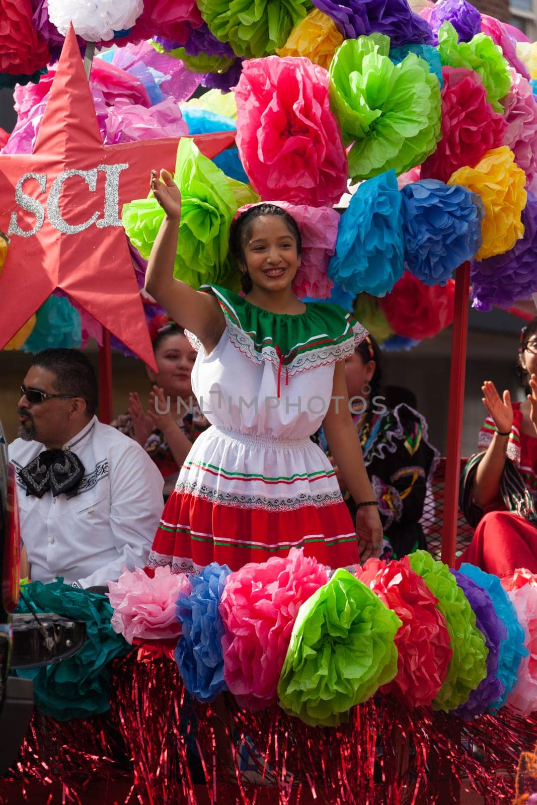 Brownsville, Texas, USA - February 25, 2017, Grand International Parade is part of the Charro Days Fiesta - Fiestas Mexicanas, A bi-national festival between USA and Mexico.