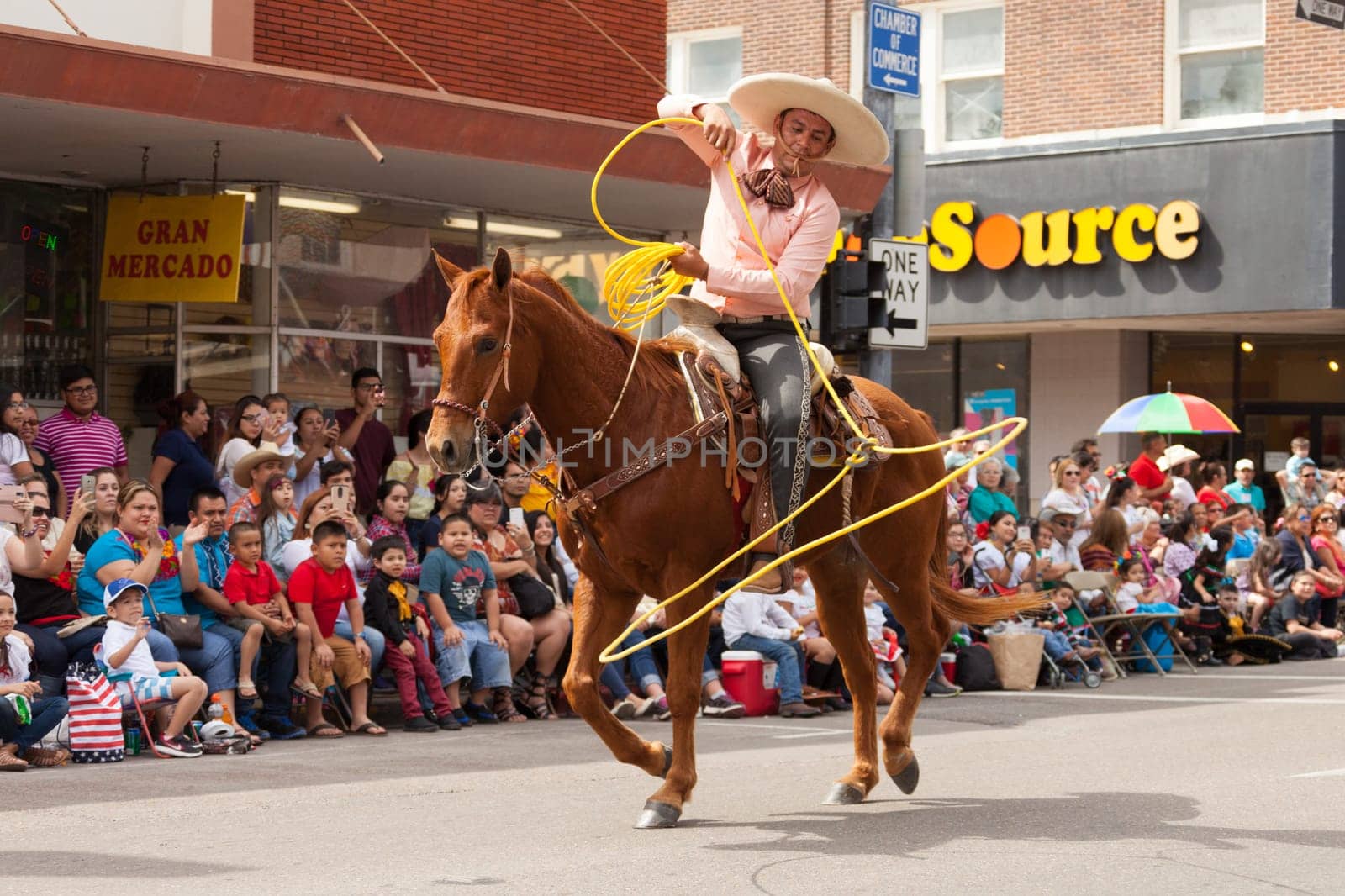 Brownsville, Texas, USA - February 25, 2017, Grand International Parade is part of the Charro Days Fiesta - Fiestas Mexicanas, A bi-national festival between USA and Mexico.