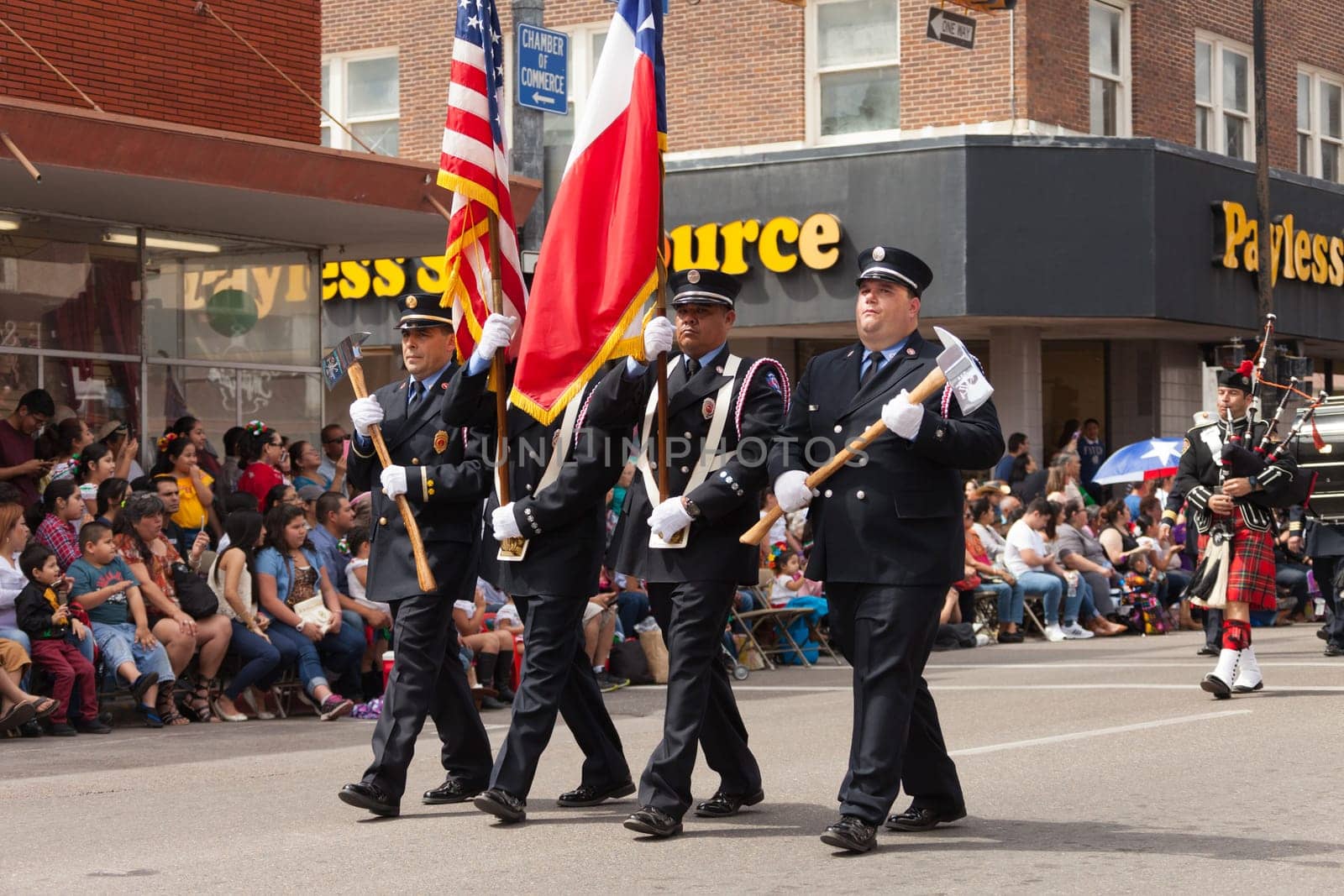 Brownsville, Texas, USA - February 25, 2017, Grand International Parade is part of the Charro Days Fiesta - Fiestas Mexicanas, A bi-national festival between USA and Mexico.