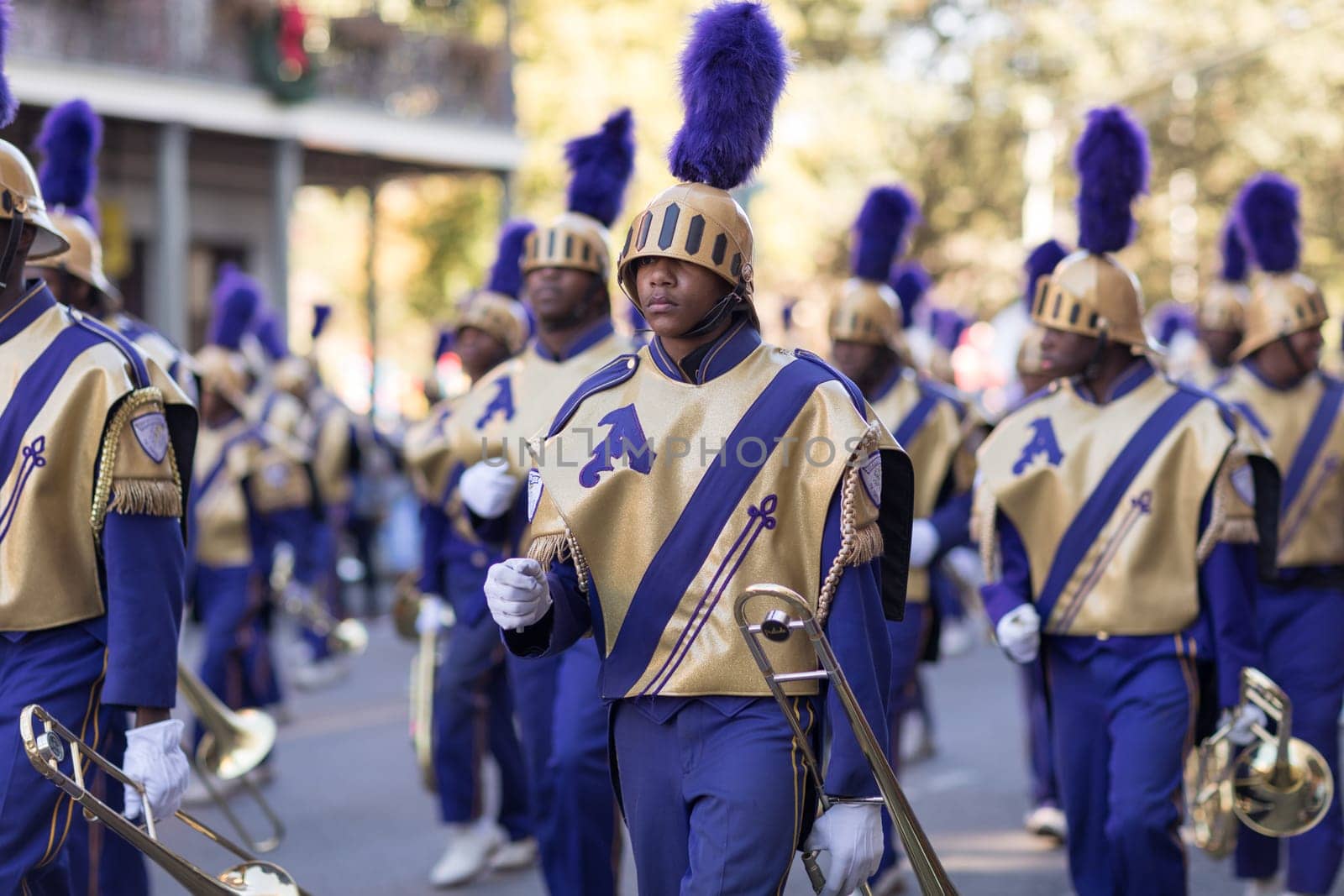 New Orleans, Louisiana, USA - November 25, 2017, The Bayou Classic Parade is a Thanksgiving Day themed parade prior to the annual college football game between the Grambling State University Tigers and the Southern University Jaguars since November 11 1932.