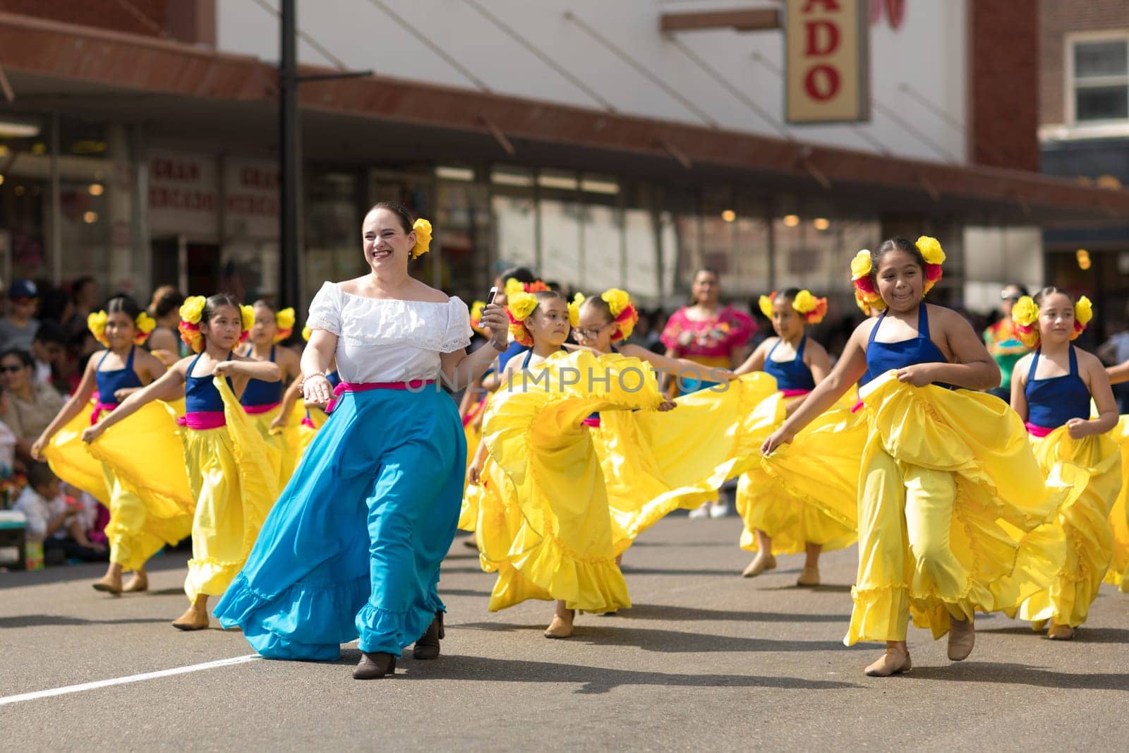 Brownsville, Texas, USA - February 24, 2018, Grand International Parade is part of the Charro Days Fiesta - Fiestas Mexicanas, A bi-national festival between USA and Mexico.
