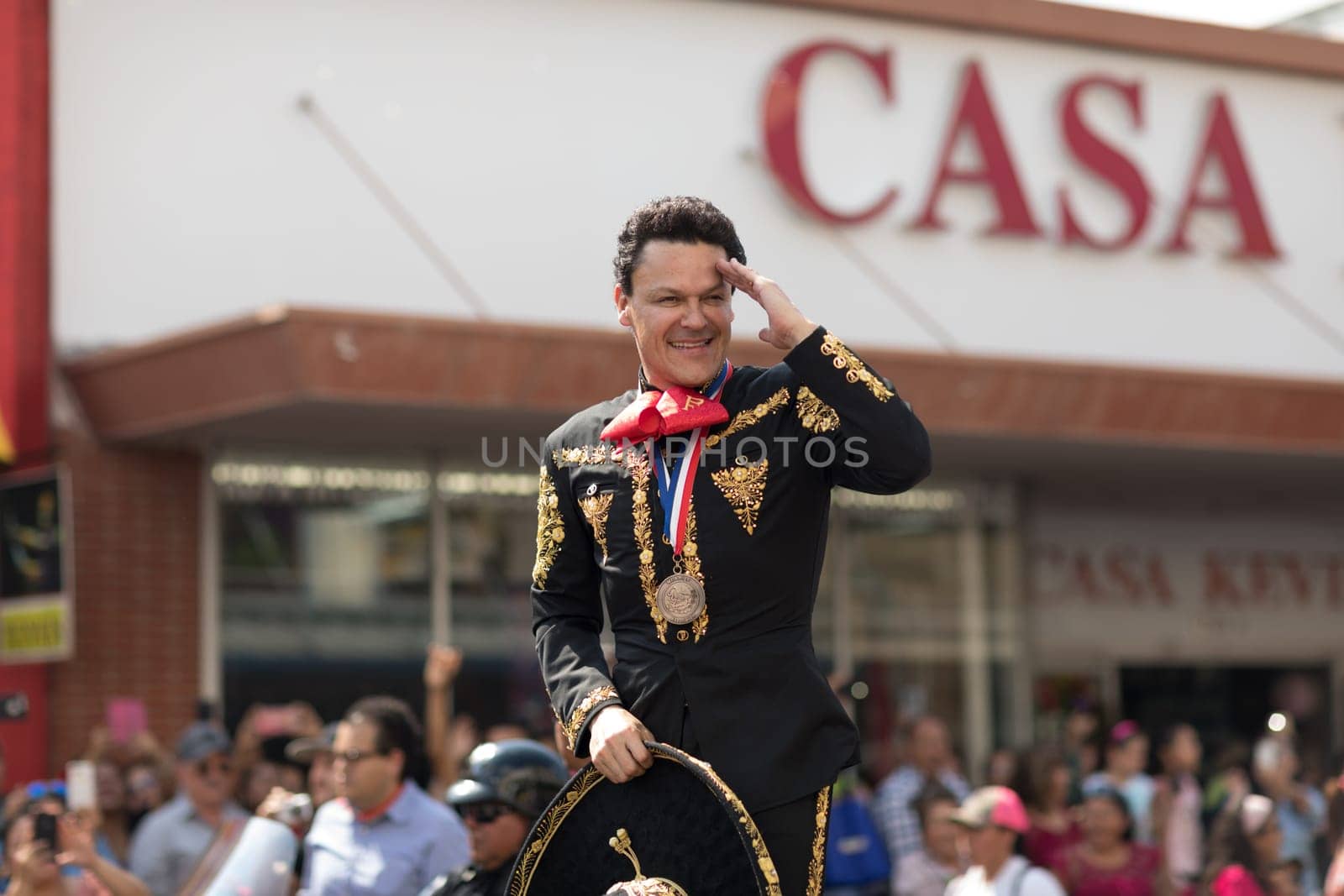 Brownsville, Texas, USA - February 24, 2018, Grand International Parade is part of the Charro Days Fiesta - Fiestas Mexicanas, A bi-national festival between USA and Mexico.