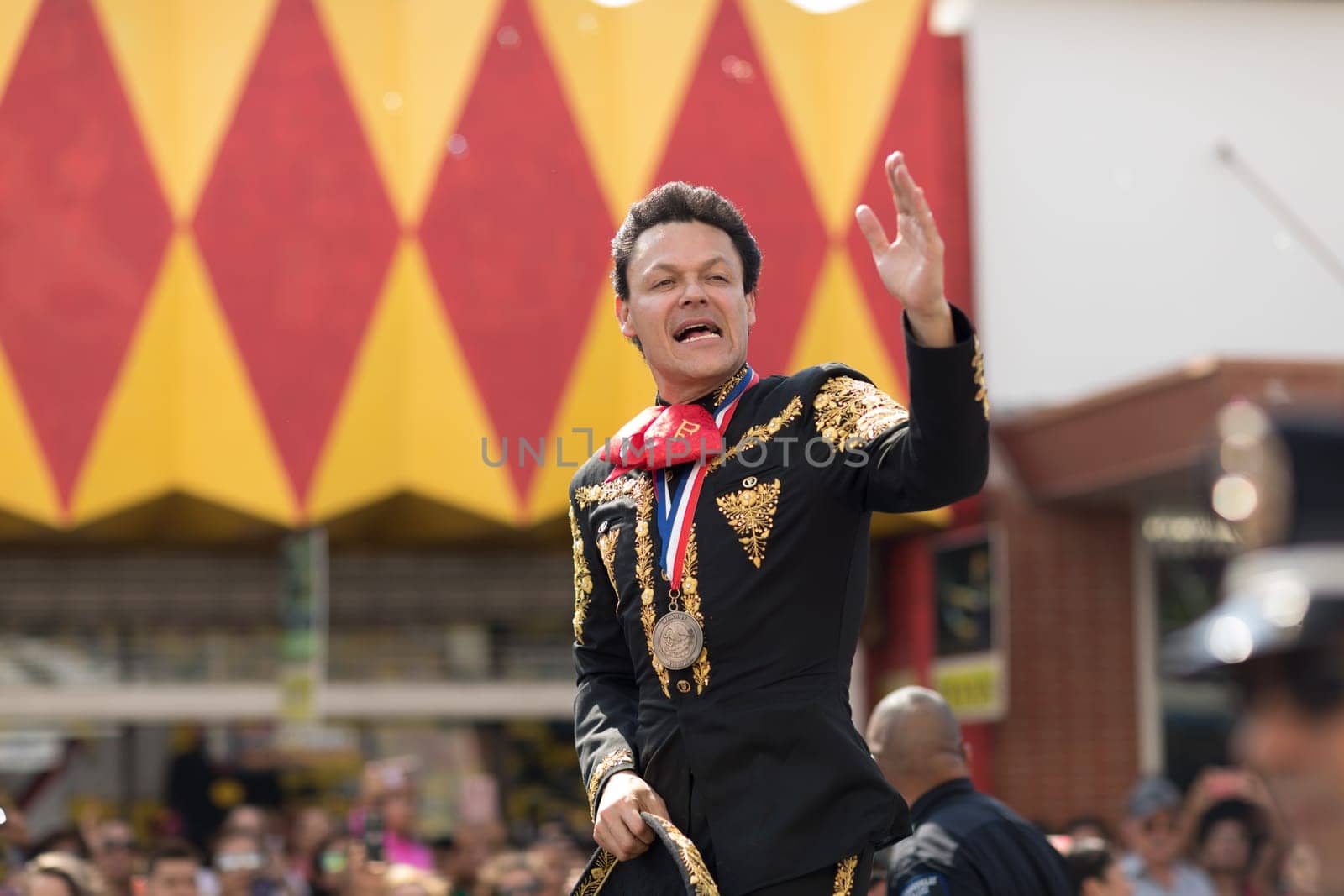 Brownsville, Texas, USA - February 24, 2018, Grand International Parade is part of the Charro Days Fiesta - Fiestas Mexicanas, A bi-national festival between USA and Mexico.