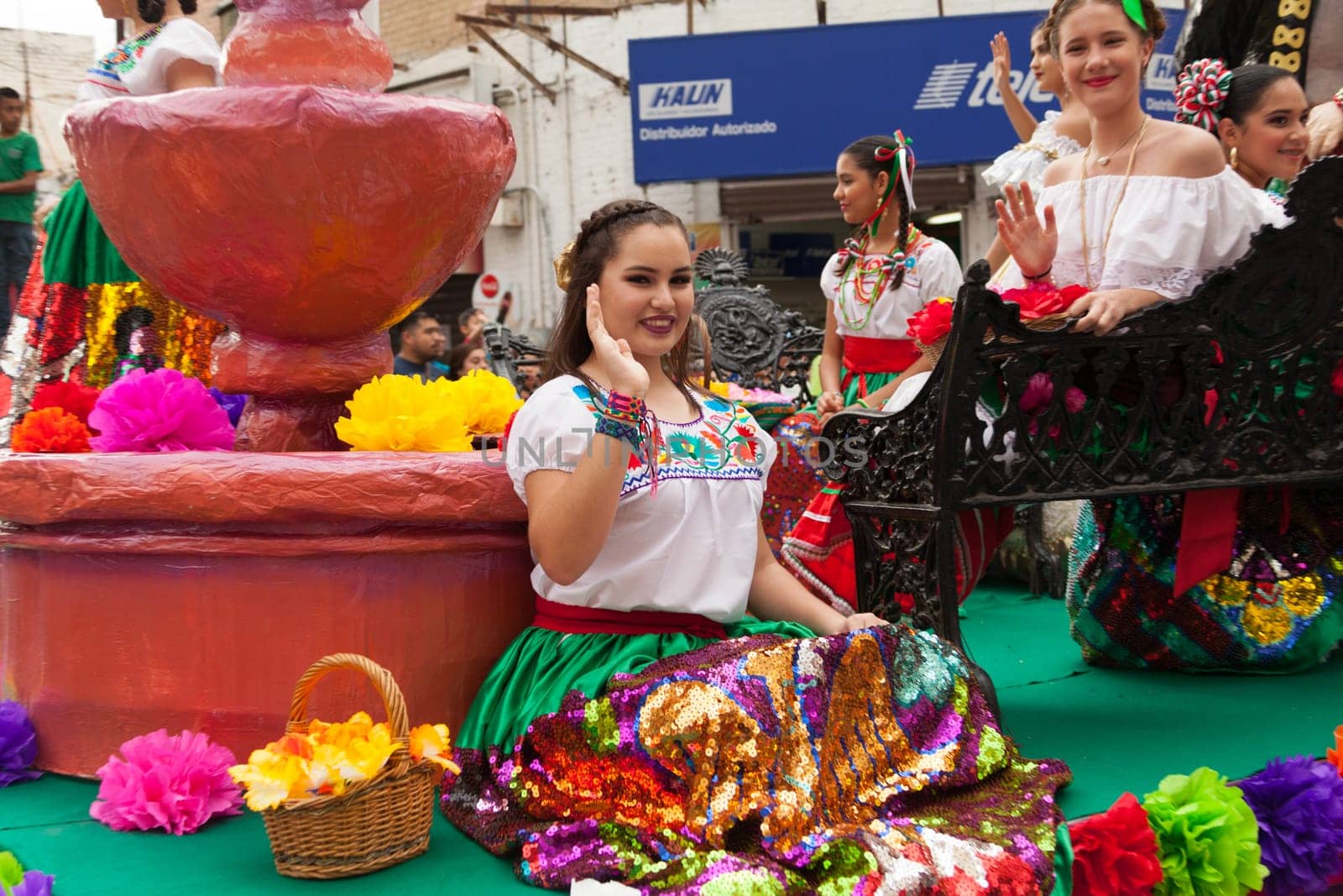 Matamoros, Tamaulipas, Mexico - February 25, 2017, Desfile Fiestas Mexicanas is part of the Charro Days Fiesta - Fiestas Mexicanas, A bi-national festival between USA and Mexico.