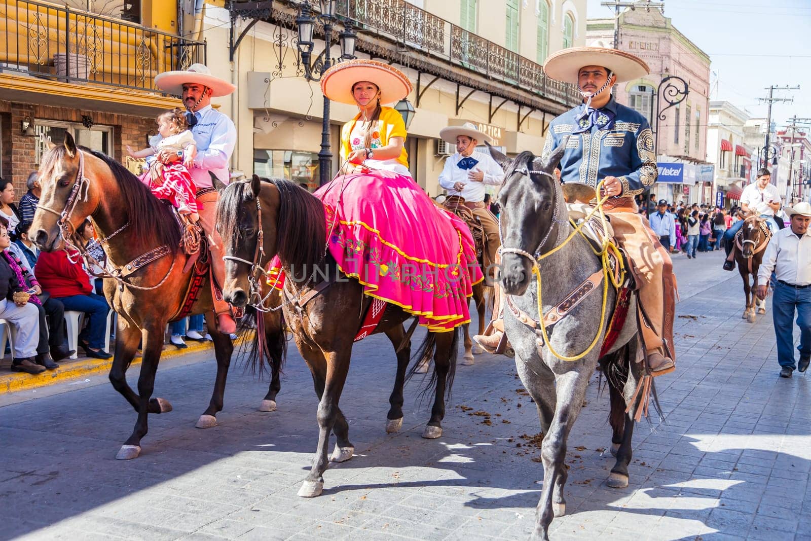 Matamoros, Tamaulipas, Mexico - March 02, 2013, Desfile Fiestas Mexicanas is part of the Charro Days Fiesta - Fiestas Mexicanas, A bi-national festival between USA and Mexico.