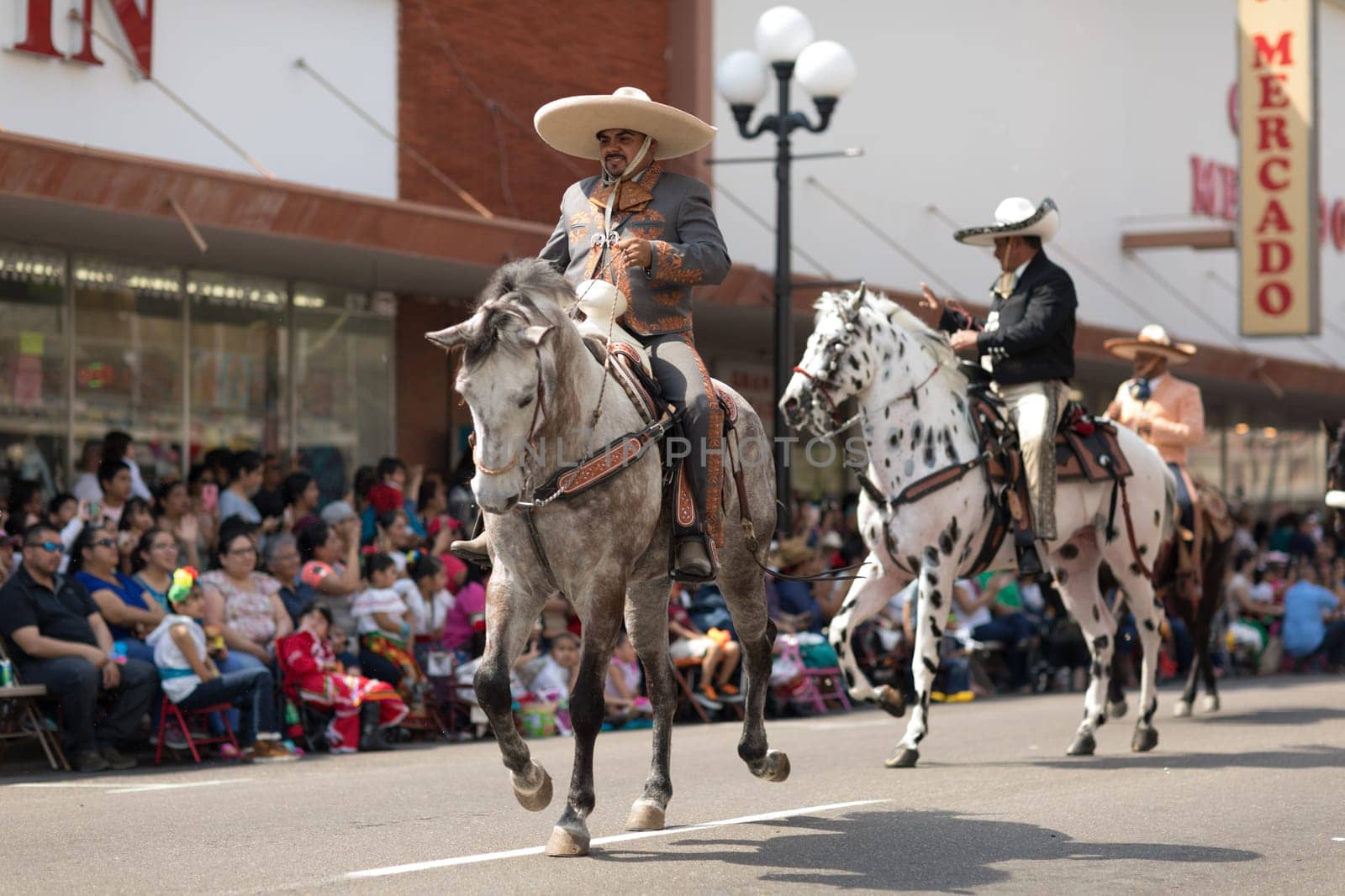 Brownsville, Texas, USA - February 24, 2018, Grand International Parade is part of the Charro Days Fiesta - Fiestas Mexicanas, A bi-national festival between USA and Mexico.