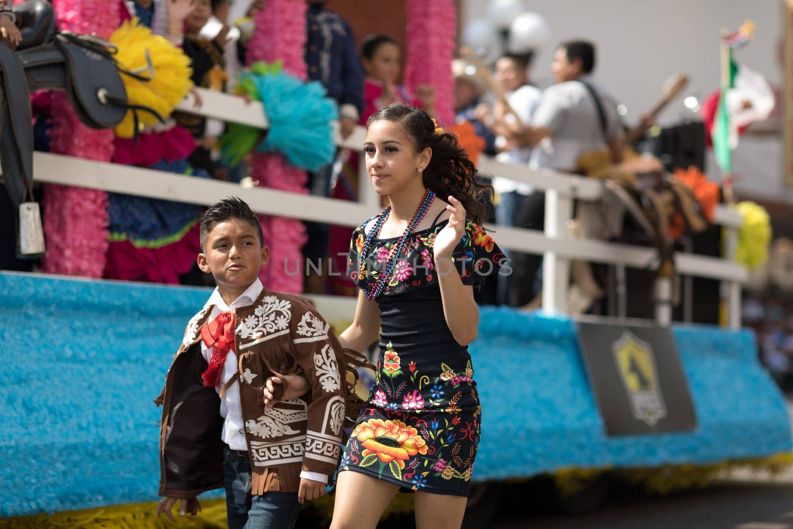 Brownsville, Texas, USA - February 24, 2018, Grand International Parade is part of the Charro Days Fiesta - Fiestas Mexicanas, A bi-national festival between USA and Mexico.