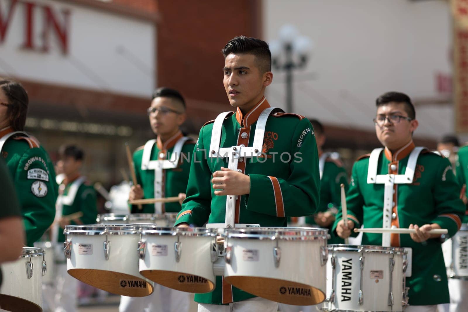 Brownsville, Texas, USA - February 24, 2018, Grand International Parade is part of the Charro Days Fiesta - Fiestas Mexicanas, A bi-national festival between USA and Mexico.