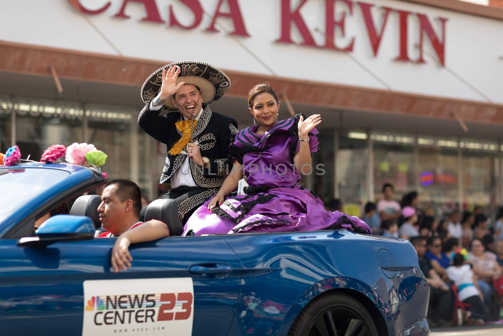Brownsville, Texas, USA - February 24, 2018, Grand International Parade is part of the Charro Days Fiesta - Fiestas Mexicanas, A bi-national festival between USA and Mexico.