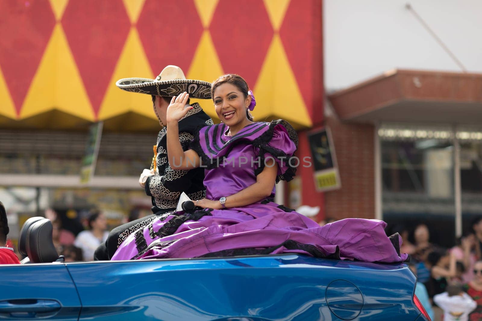 Brownsville, Texas, USA - February 24, 2018, Grand International Parade is part of the Charro Days Fiesta - Fiestas Mexicanas, A bi-national festival between USA and Mexico.