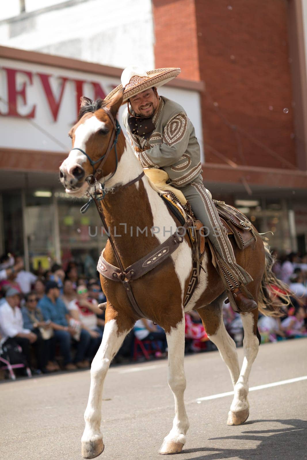 Brownsville, Texas, USA - February 24, 2018, Grand International Parade is part of the Charro Days Fiesta - Fiestas Mexicanas, A bi-national festival between USA and Mexico.