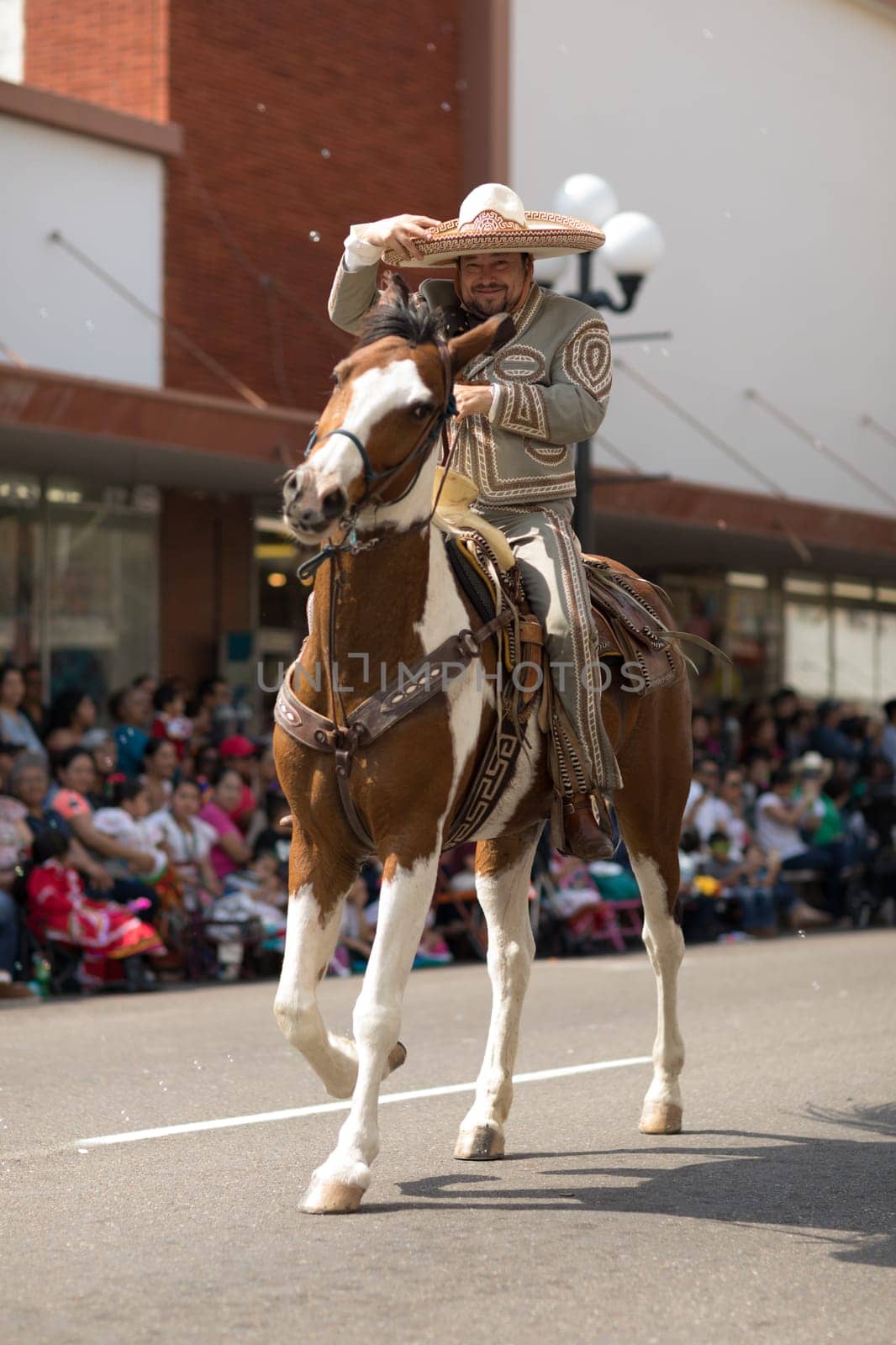 Brownsville, Texas, USA - February 24, 2018, Grand International Parade is part of the Charro Days Fiesta - Fiestas Mexicanas, A bi-national festival between USA and Mexico.